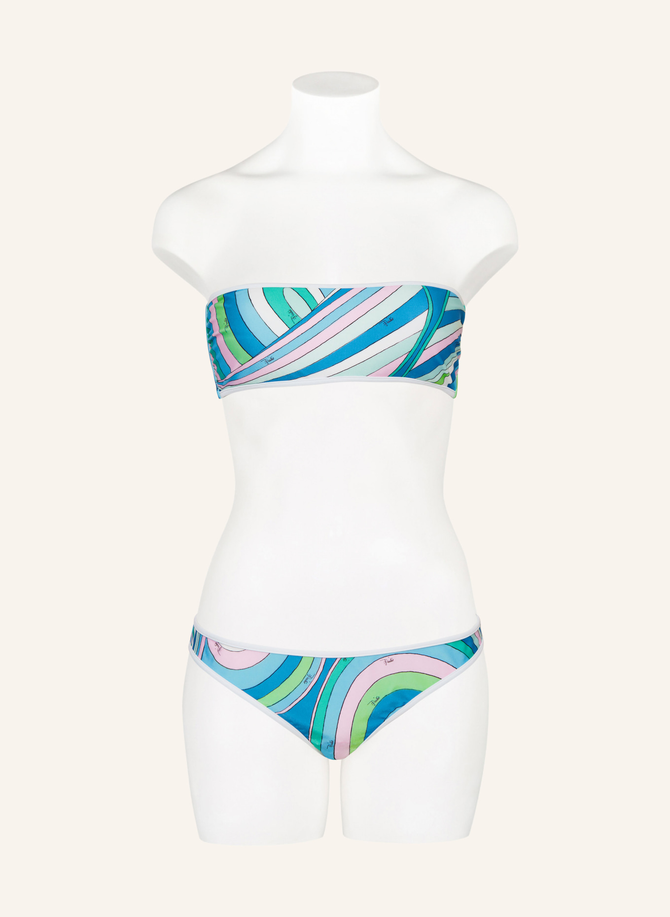 PUCCI Bandeau bikini top, Color: BLUE/ PINK/ WHITE (Image 2)