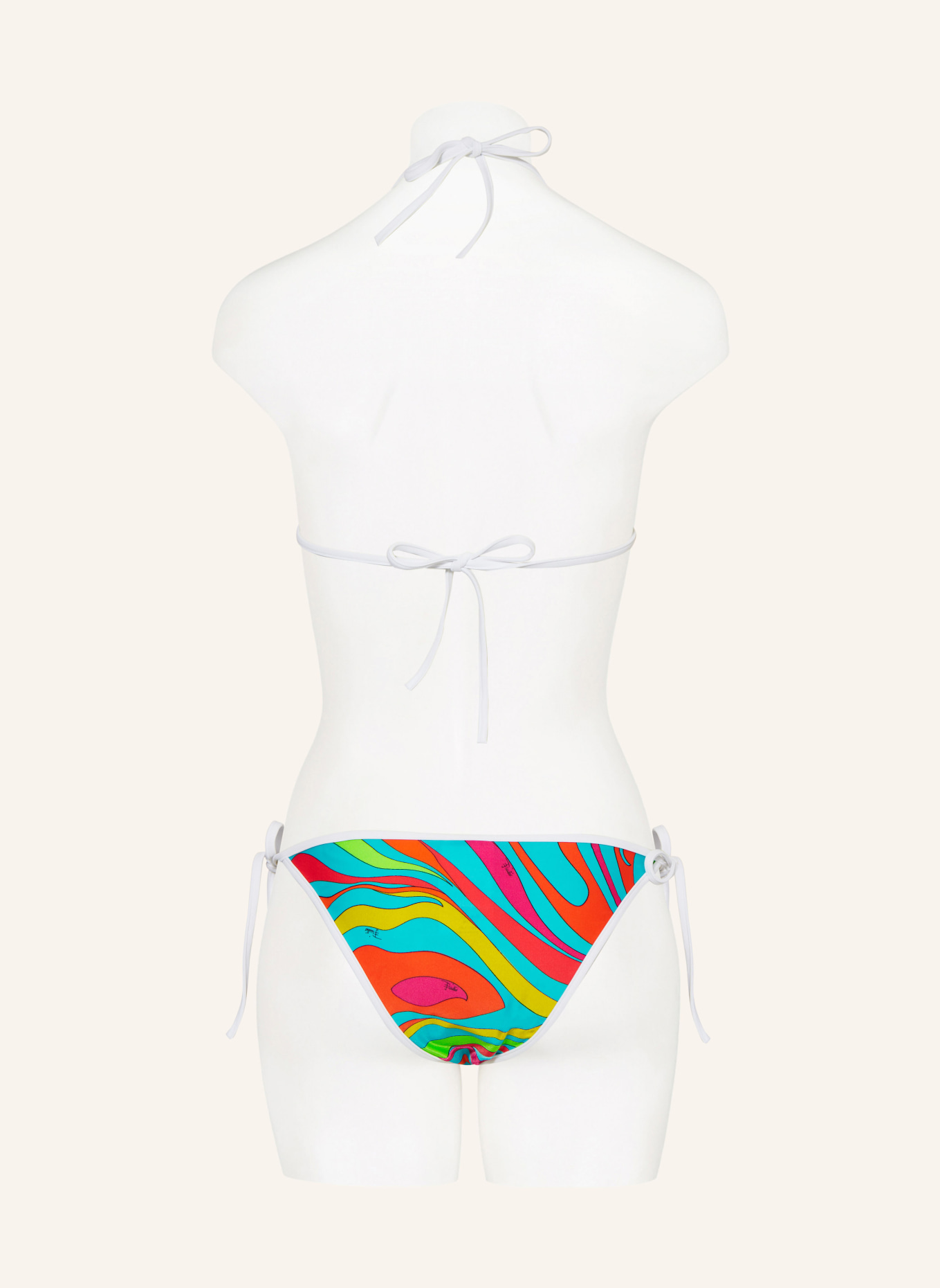 PUCCI Triangel-Bikini-Top, Farbe: ORANGE/ PINK/ TÜRKIS (Bild 3)