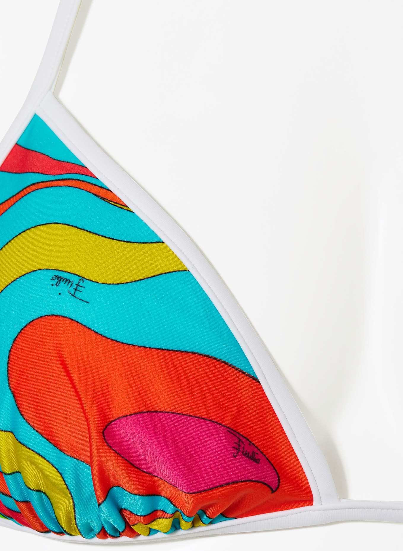 PUCCI Triangle bikini top, Color: ORANGE/ PINK/ TURQUOISE (Image 4)