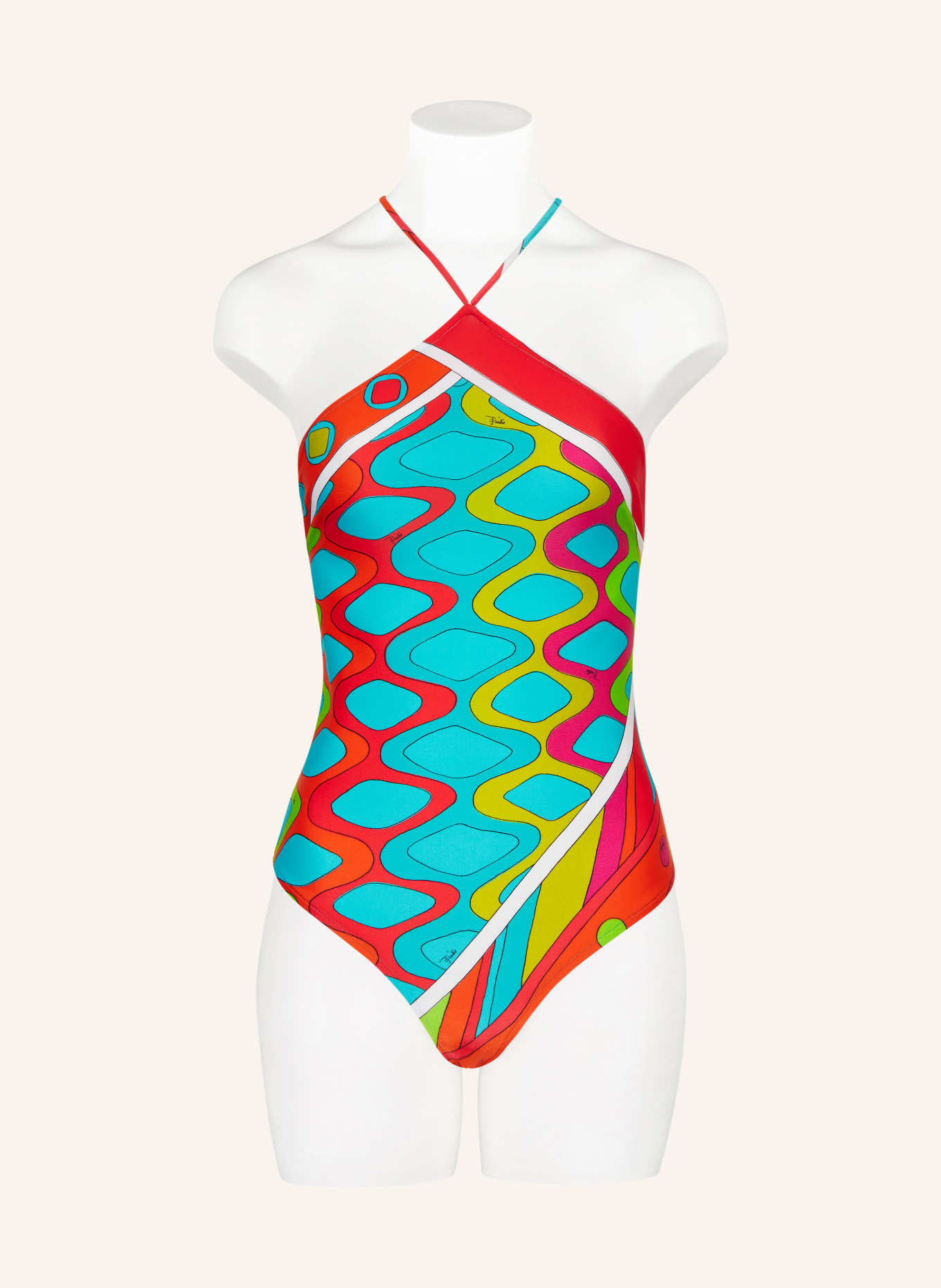 PUCCI High-neck swimsuit, Color: ORANGE/ PINK/ TURQUOISE (Image 2)