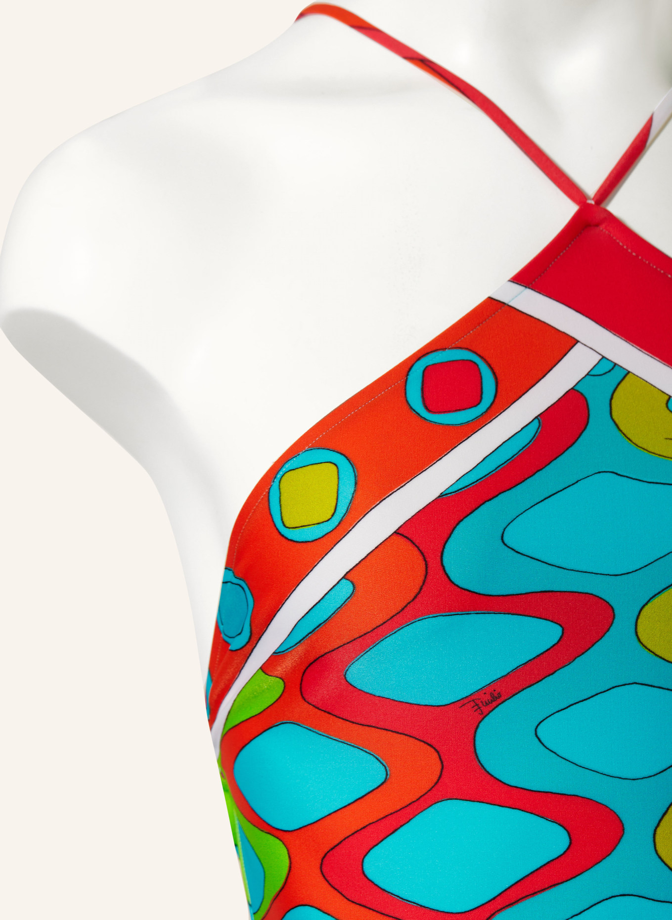 PUCCI High-neck swimsuit, Color: ORANGE/ PINK/ TURQUOISE (Image 4)