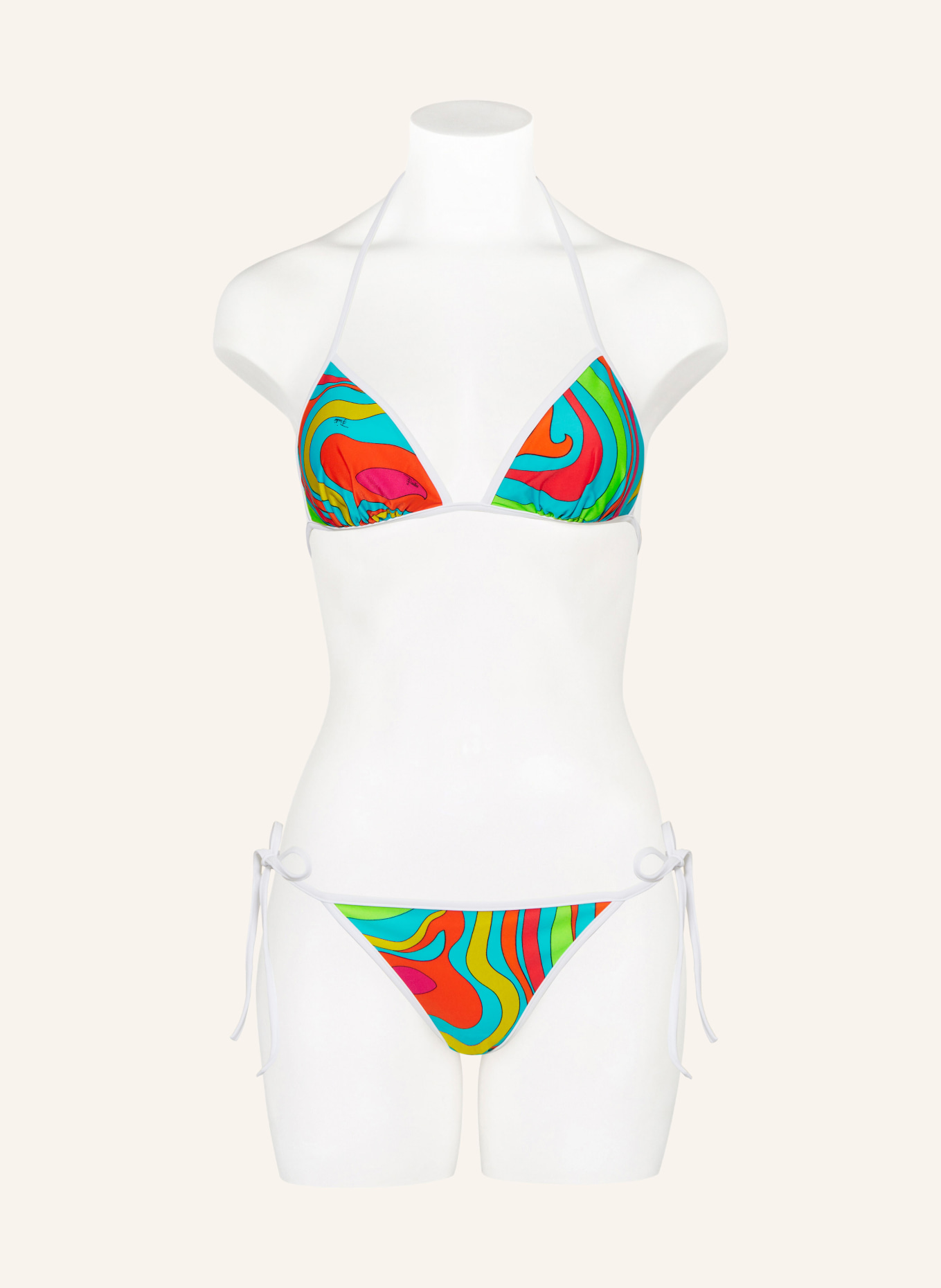 PUCCI Triangel-Bikini-Hose, Farbe: ORANGE/ PINK/ TÜRKIS (Bild 2)