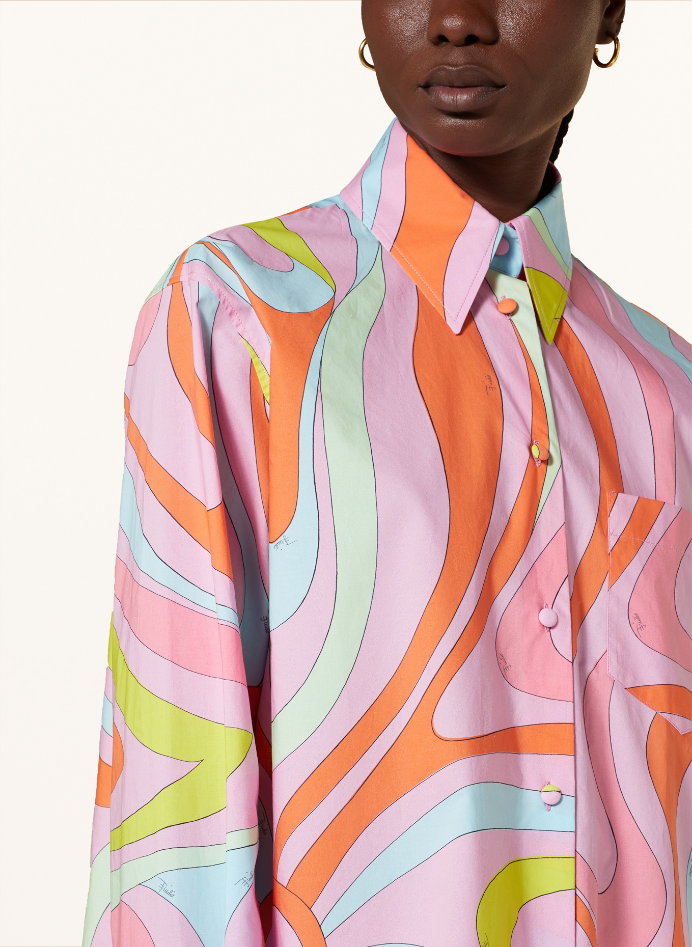 PUCCI Shirt blouse, Color: PINK/ YELLOW/ ORANGE (Image 4)