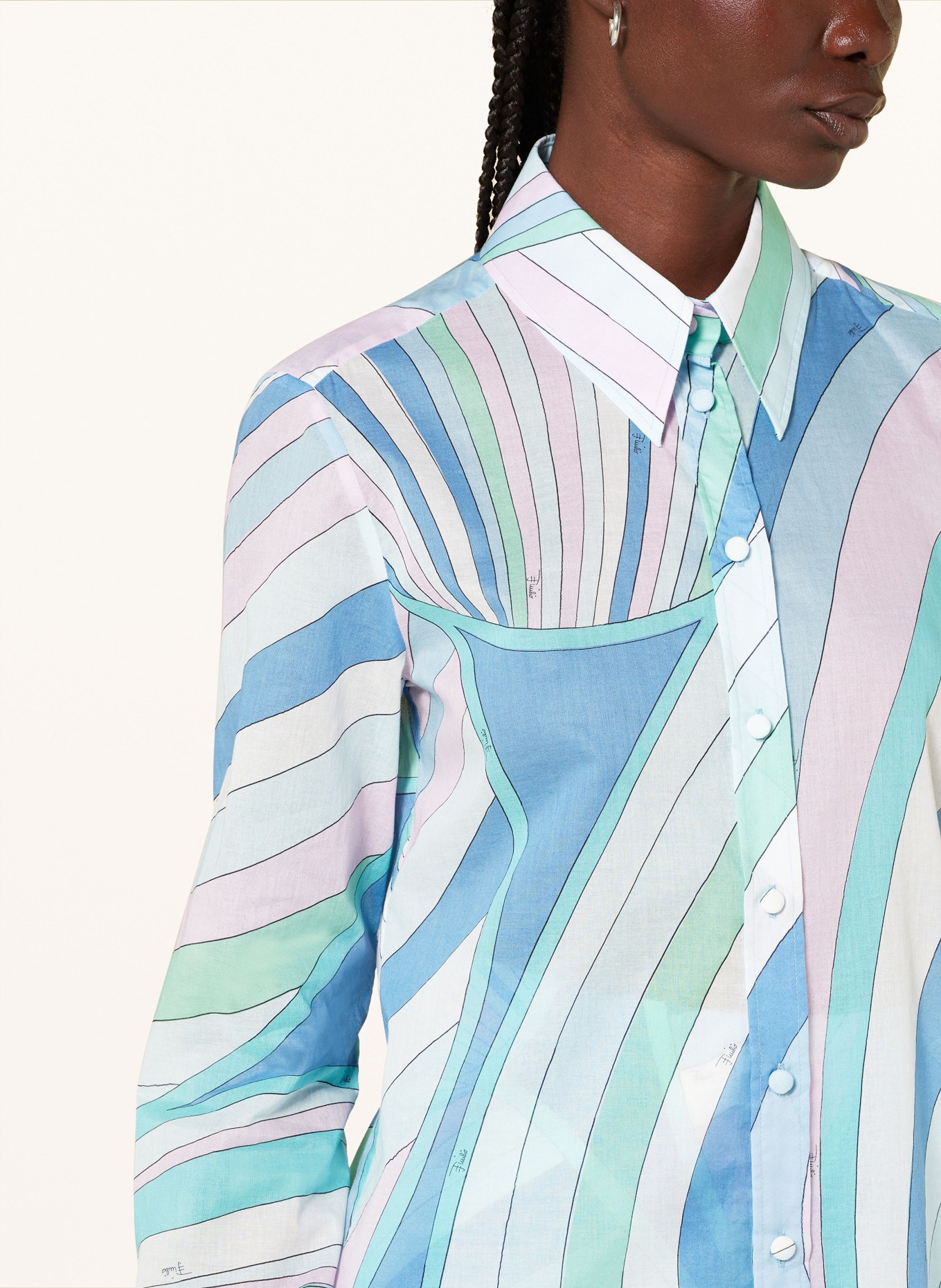 PUCCI Shirt blouse, Color: BLUE/ PINK/ TURQUOISE (Image 4)