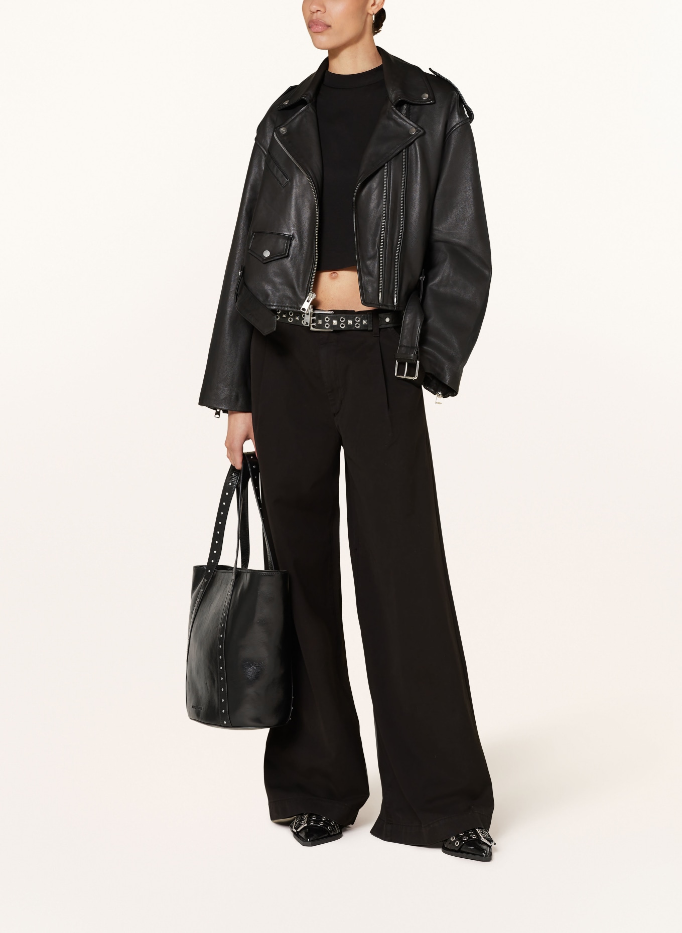 AGOLDE Kalhoty DARYL: ČERNÁ