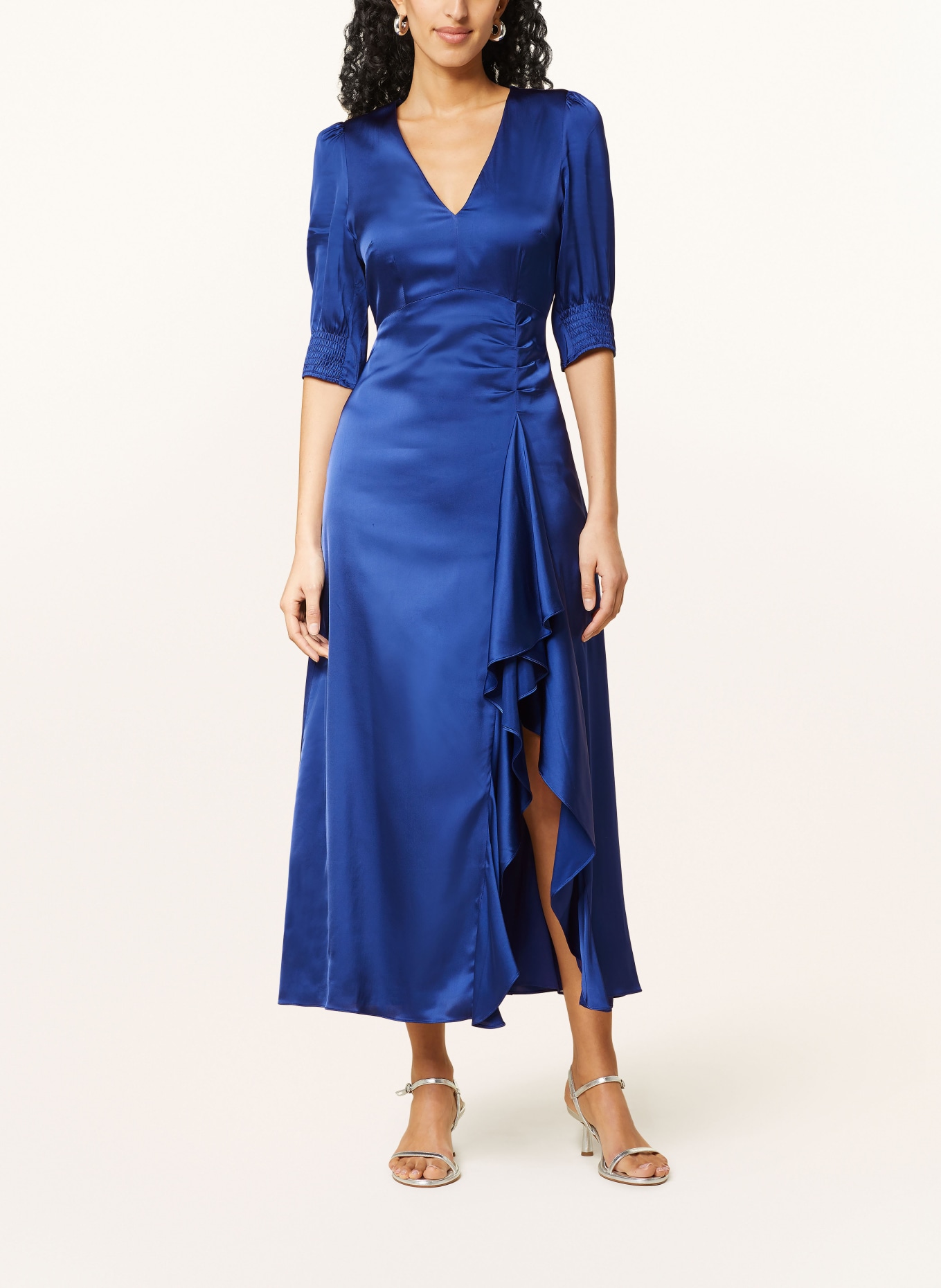 RIANI Satin cocktail dress with 3/4 sleeves, Color: DARK BLUE (Image 2)