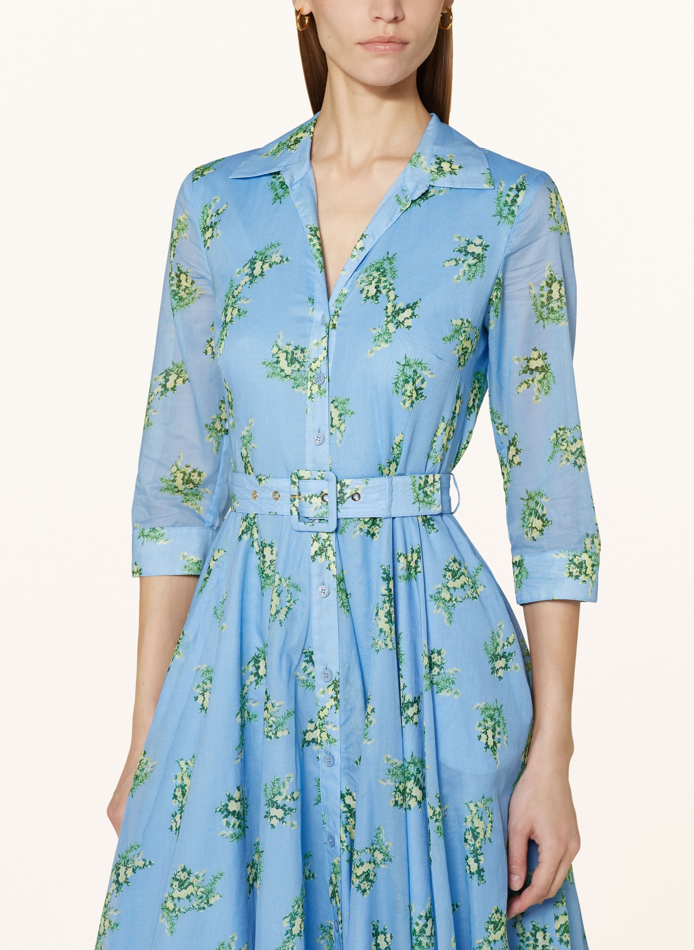RIANI Shirt dress with 3/4 sleeves, Color: LIGHT BLUE/ GREEN/ YELLOW (Image 4)
