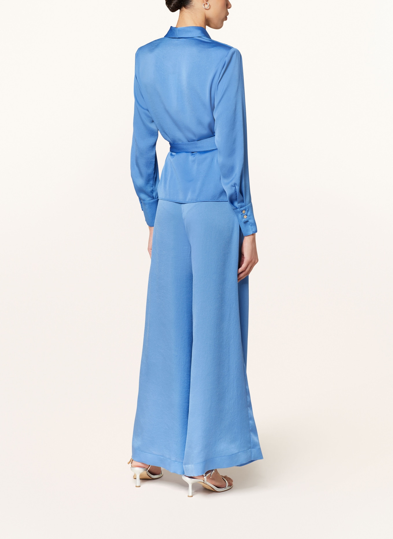 RIANI Wide leg trousers in satin, Color: LIGHT BLUE (Image 3)