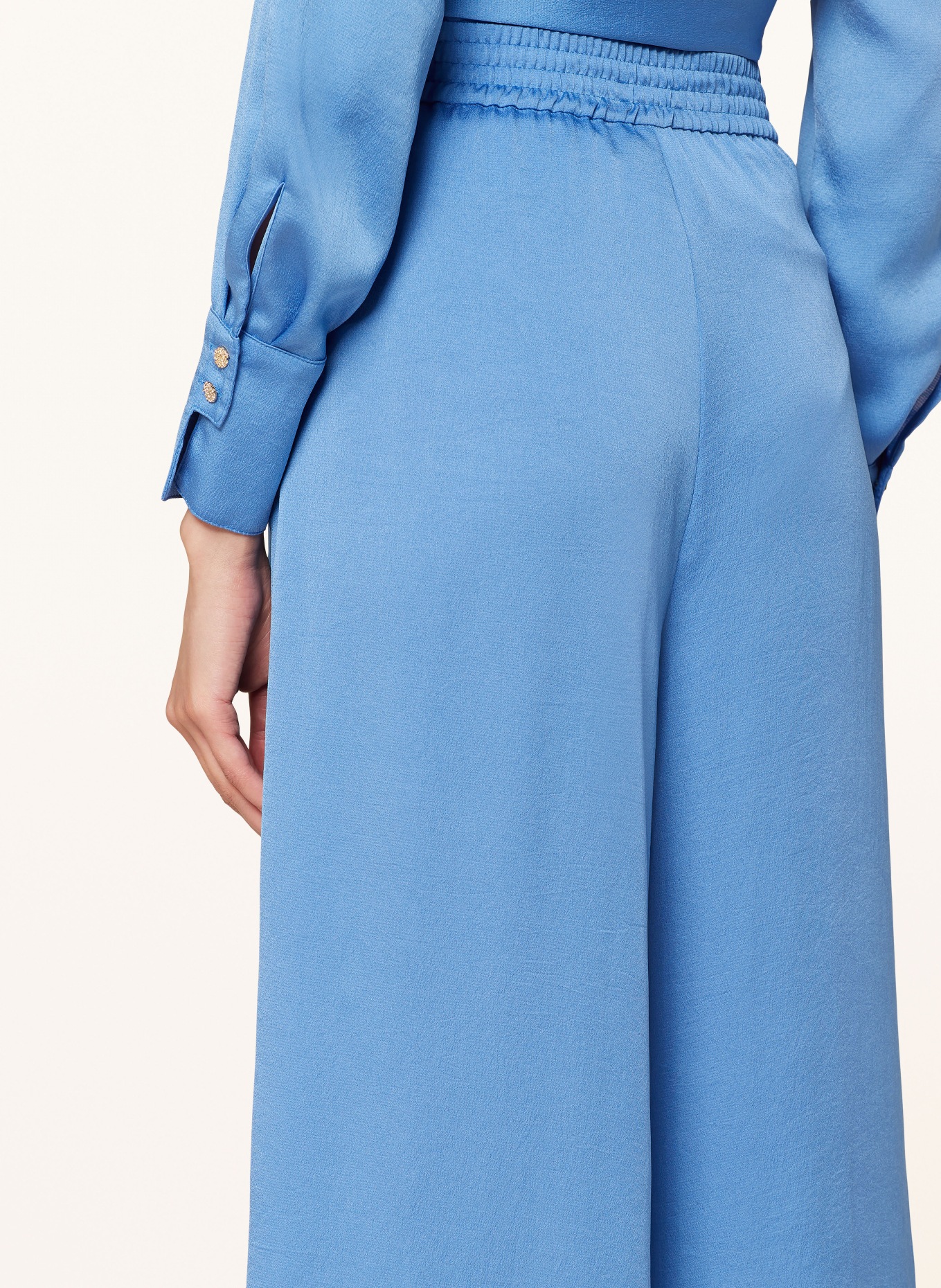 RIANI Wide leg trousers in satin, Color: LIGHT BLUE (Image 5)