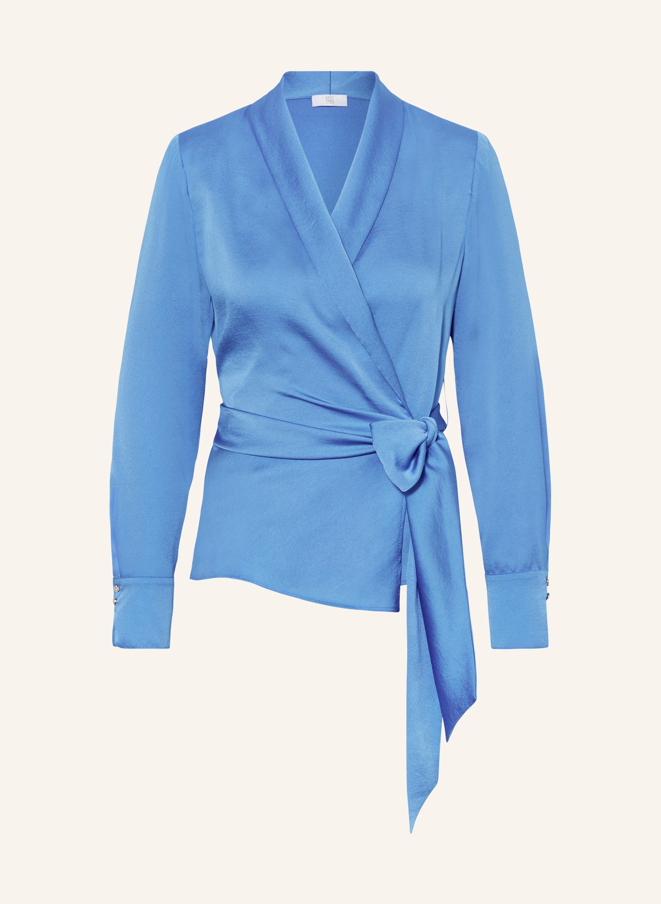 RIANI Wrap blouse in satin, Color: LIGHT BLUE (Image 1)