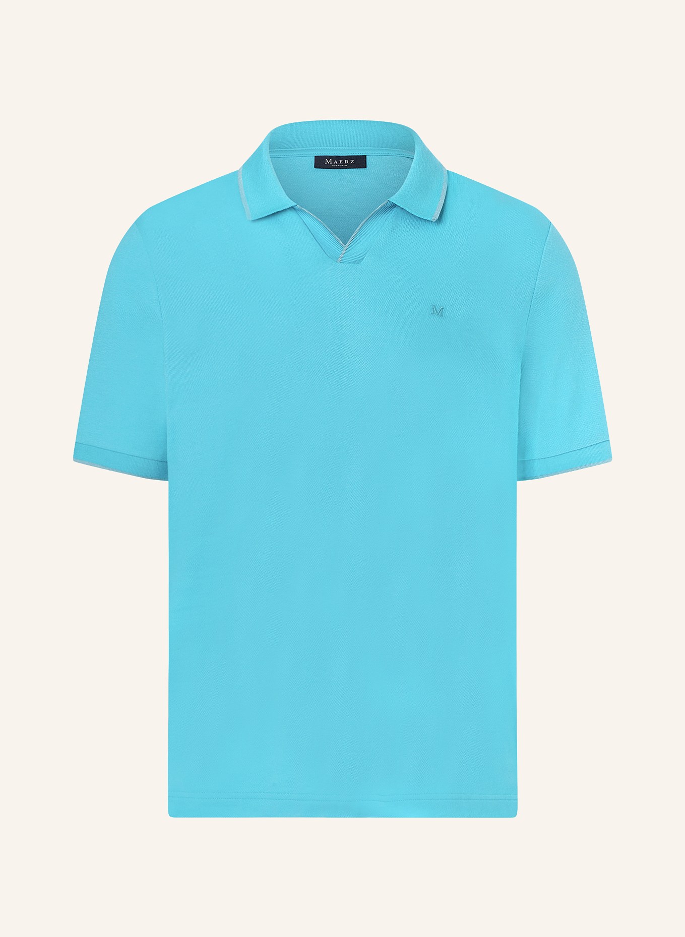 MAERZ MUENCHEN Piqué polo shirt, Color: TURQUOISE (Image 1)