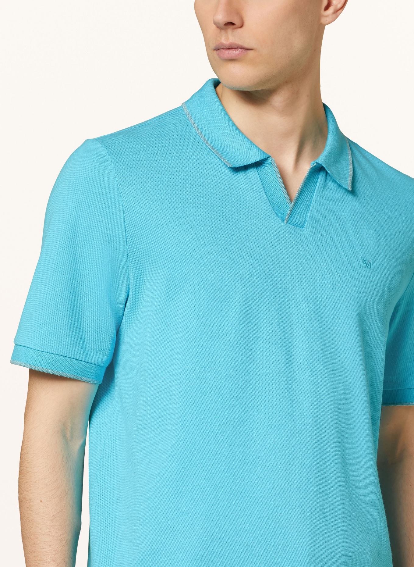 MAERZ MUENCHEN Piqué polo shirt, Color: TURQUOISE (Image 4)
