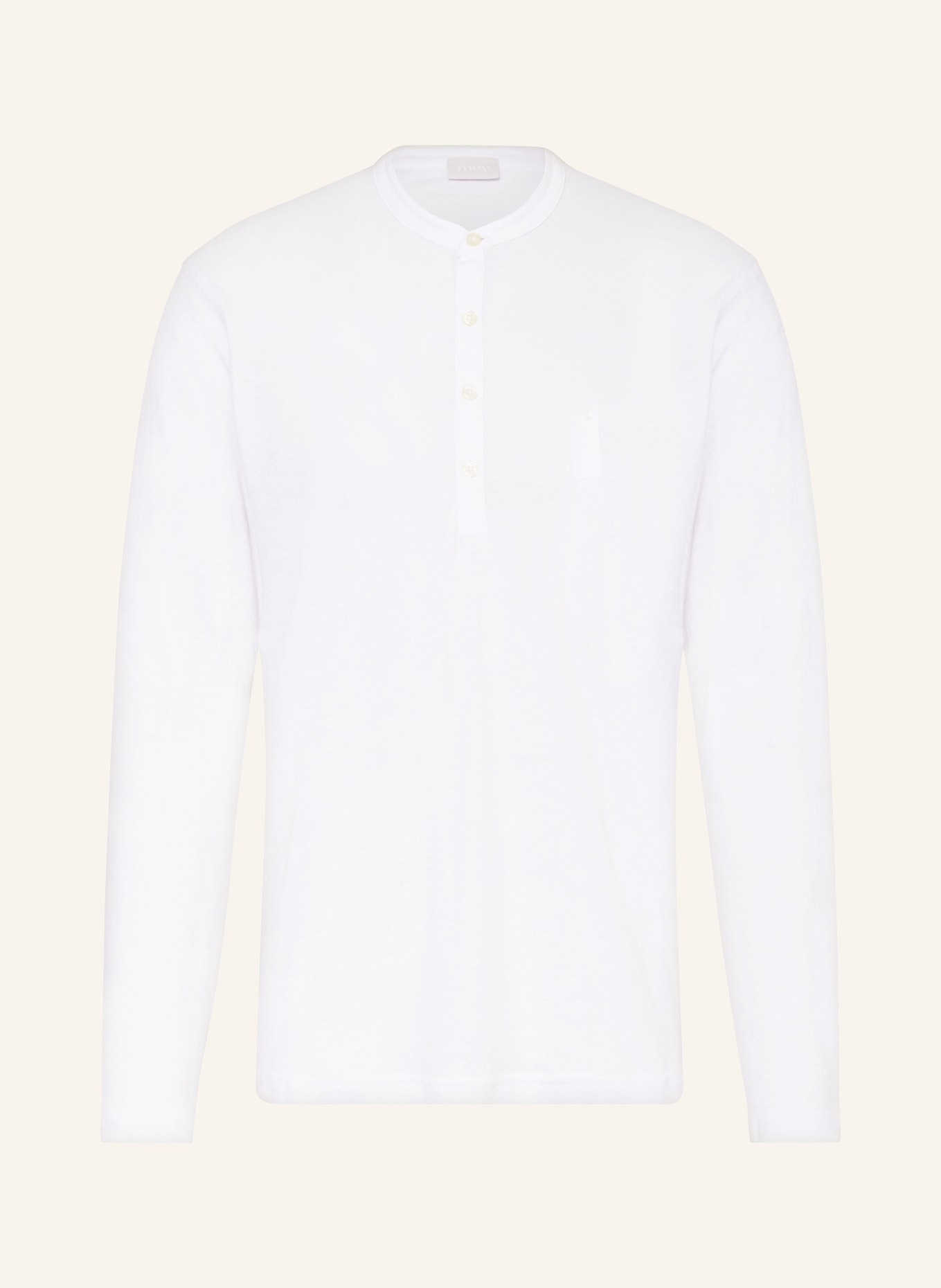 mey Pajama shirt LINEN with linen, Color: WHITE (Image 1)