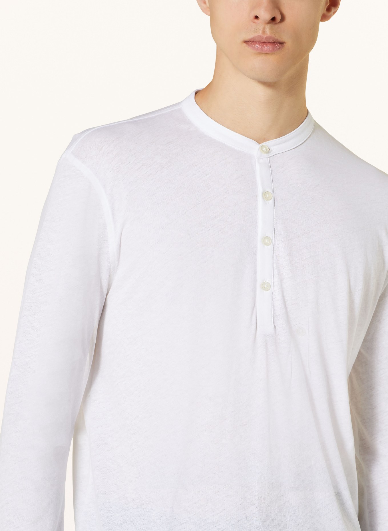 mey Pajama shirt LINEN with linen, Color: WHITE (Image 4)