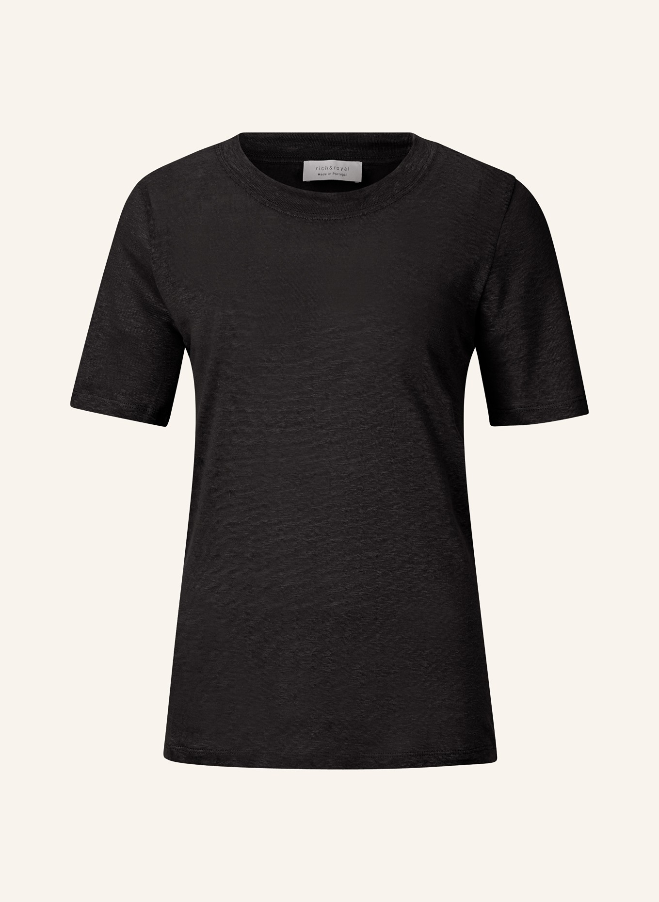 rich&royal T-shirt made of linen, Color: BLACK (Image 1)