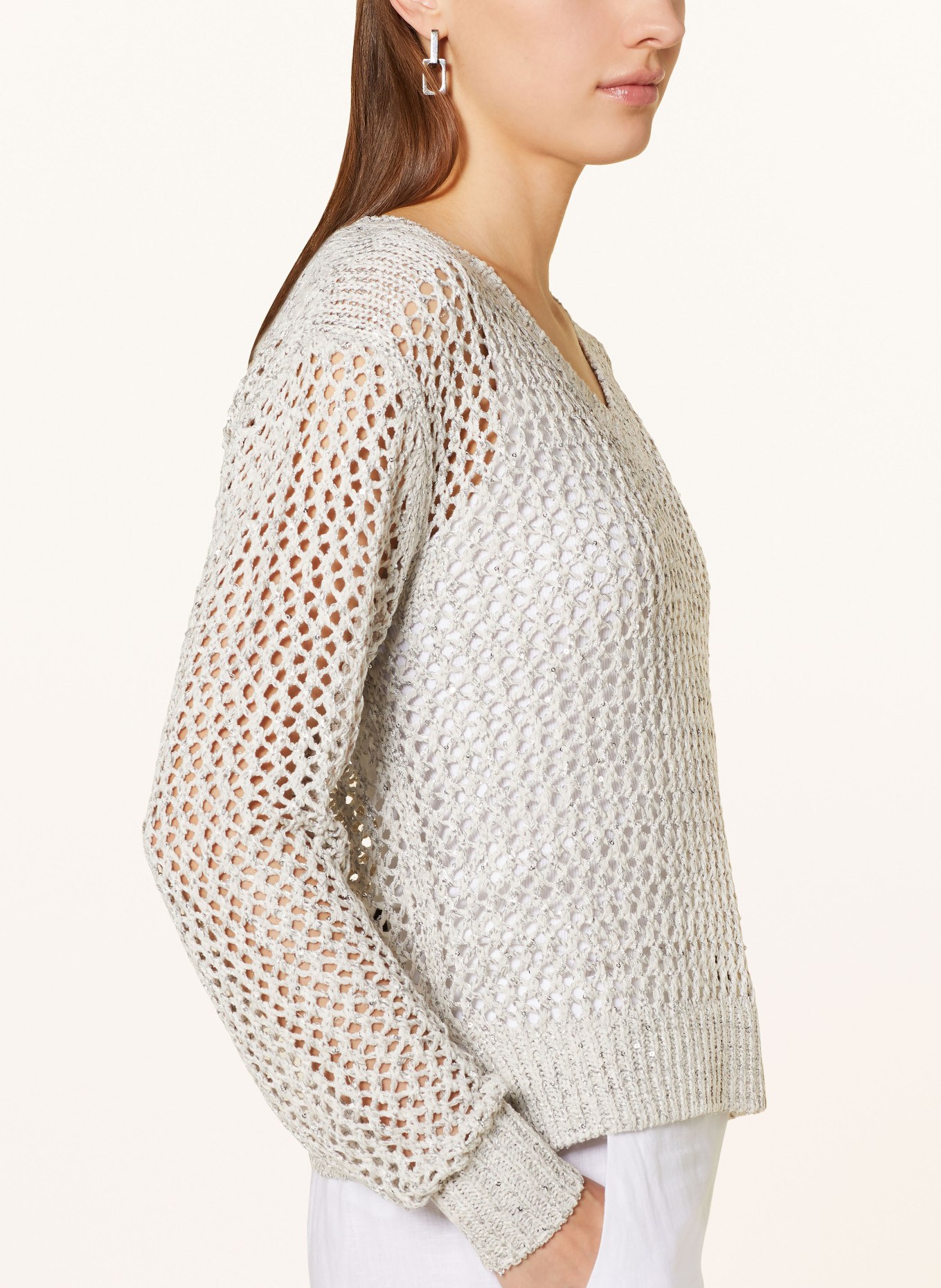 monari Sweater with sequins, Color: LIGHT GRAY (Image 4)