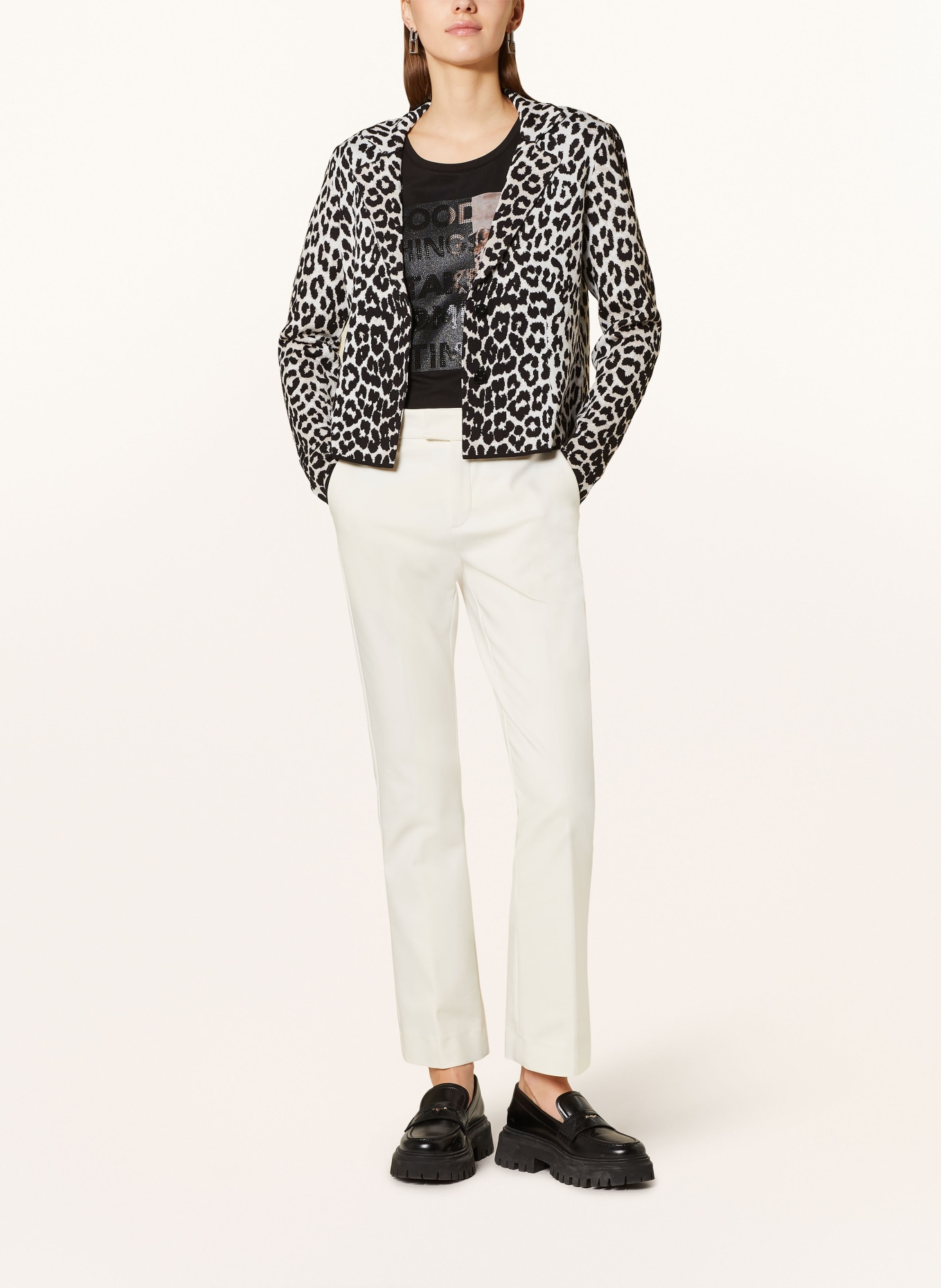 monari Knit blazer, Color: BLACK/ WHITE/ BEIGE (Image 2)