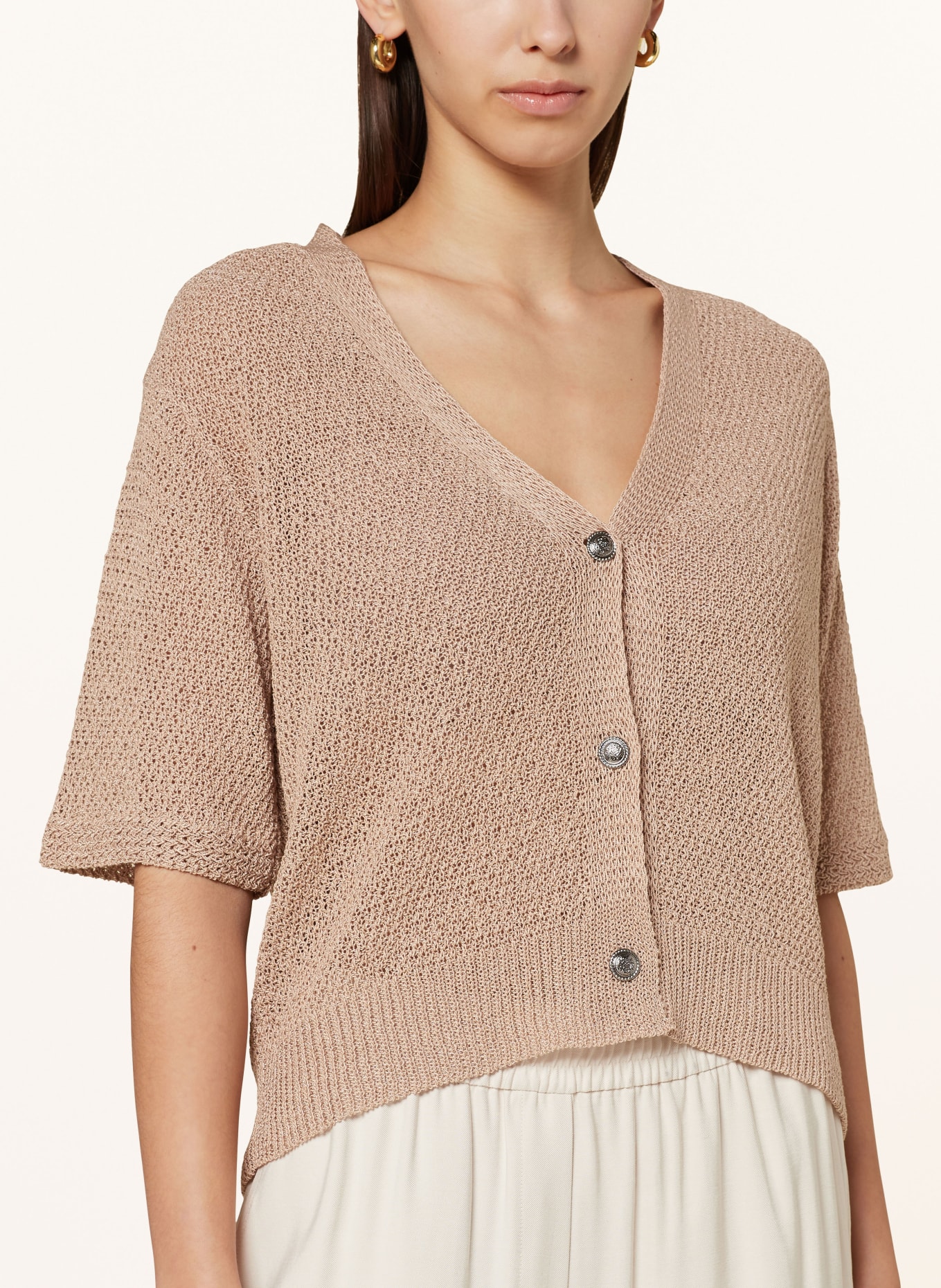MORE & MORE Cardigan, Color: LIGHT BROWN (Image 4)