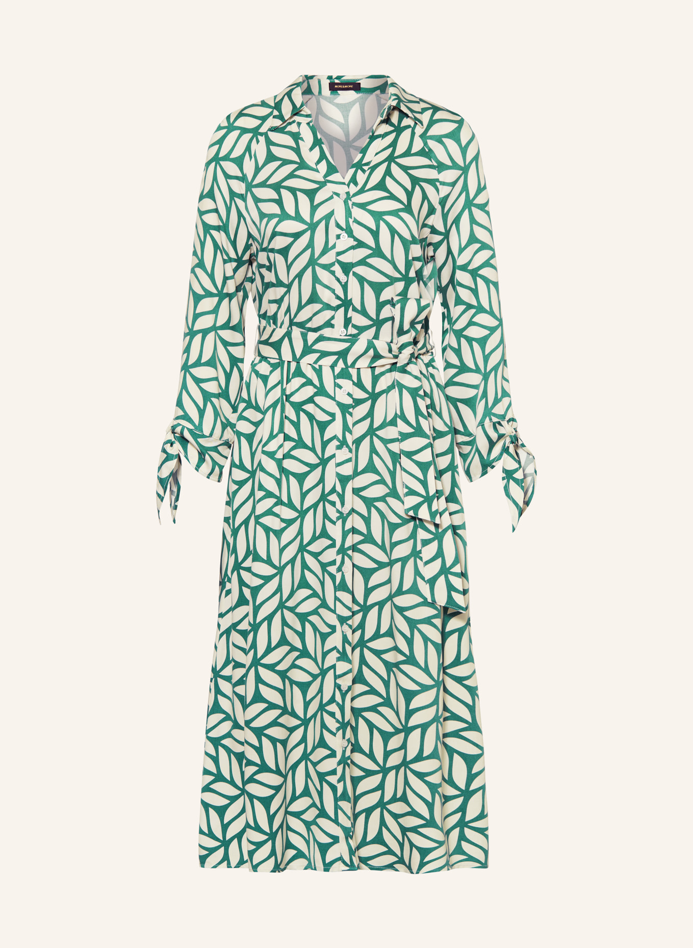 MORE & MORE Shirt dress, Color: GREEN/ CREAM (Image 1)