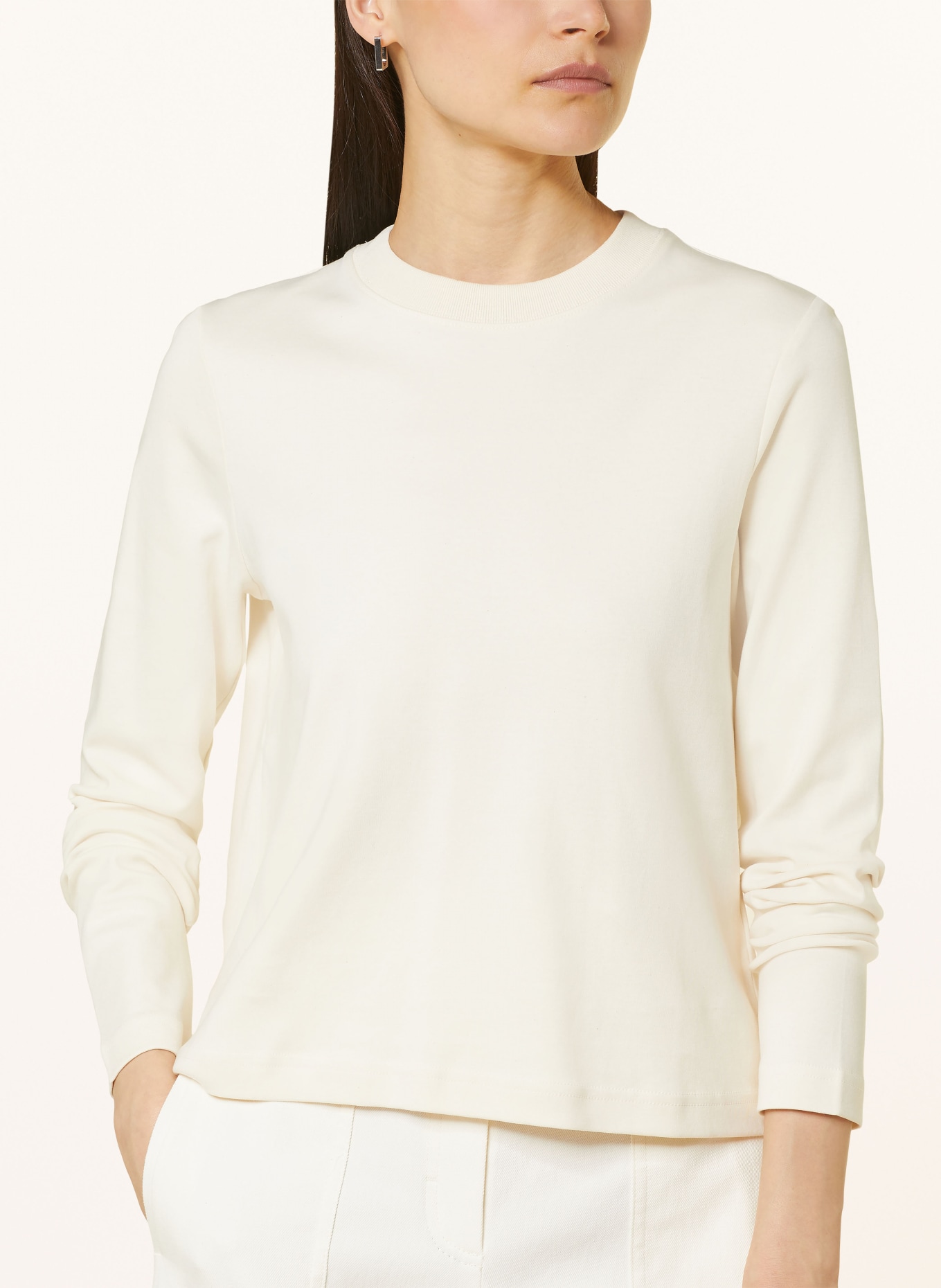 COS Tričko s dlouhým rukávem: BÍLÁ / KRÉMOVÁ
