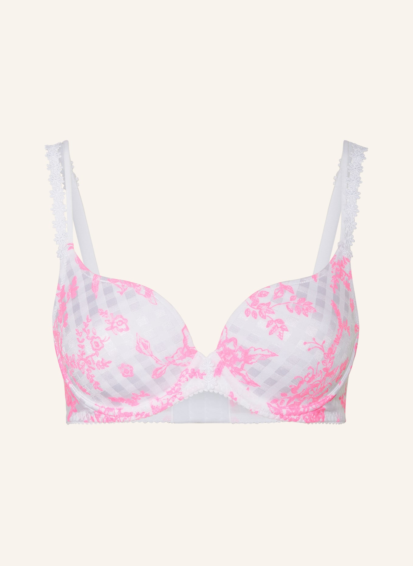 MARIE JO Molded cup bra AVERO TINY, Color: WHITE/ NEON PINK (Image 1)