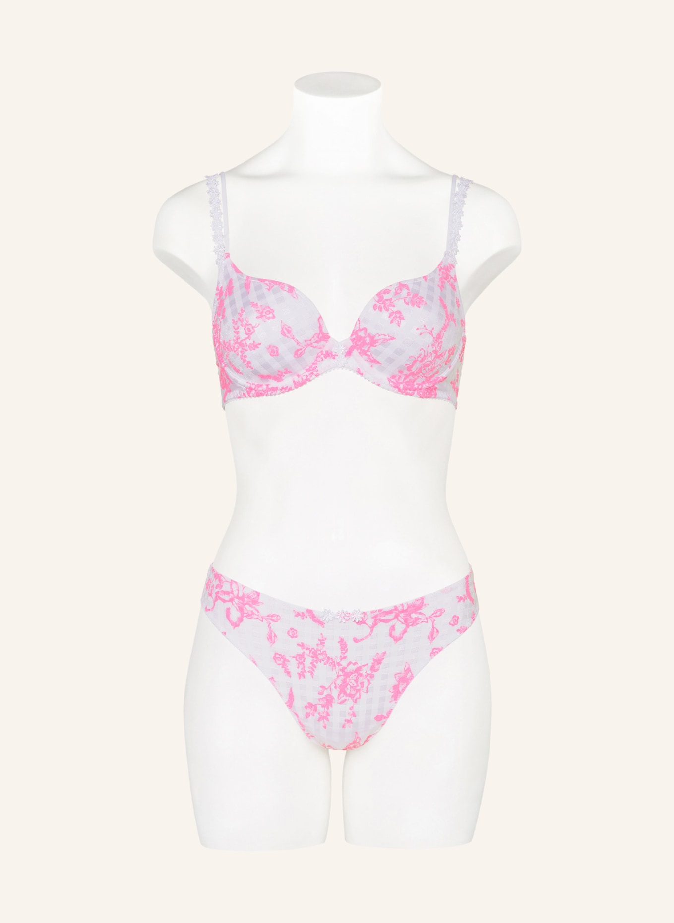 MARIE JO Molded cup bra AVERO TINY, Color: WHITE/ NEON PINK (Image 2)