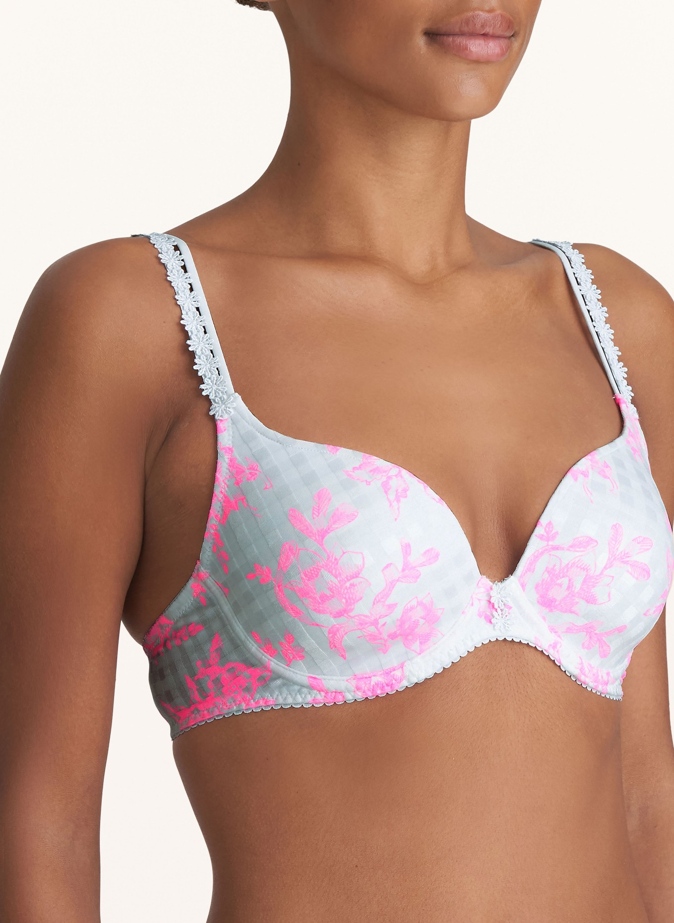 MARIE JO Molded cup bra AVERO TINY, Color: WHITE/ NEON PINK (Image 4)