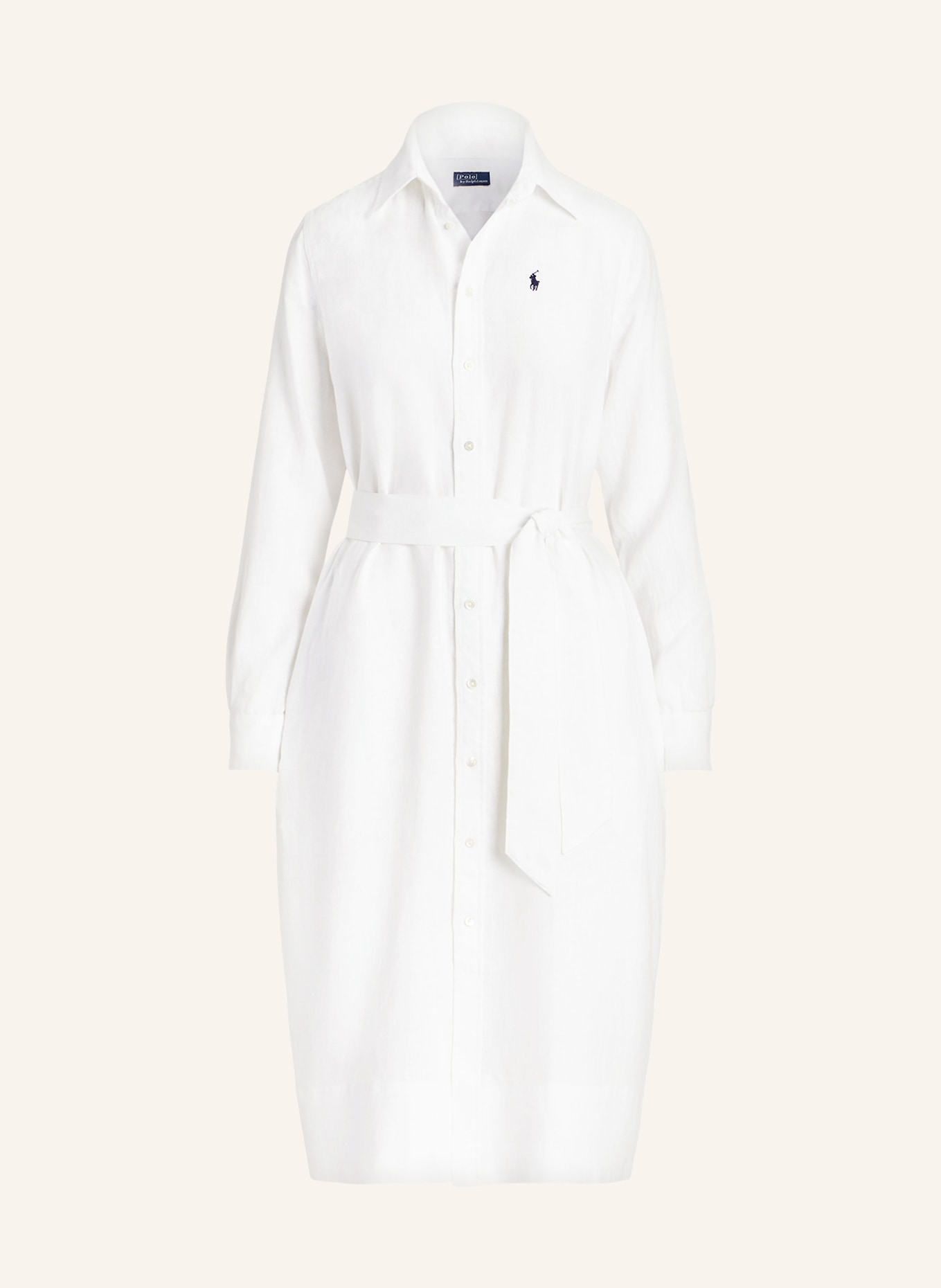 POLO RALPH LAUREN Shirt dress in linen, Color: WHITE (Image 1)