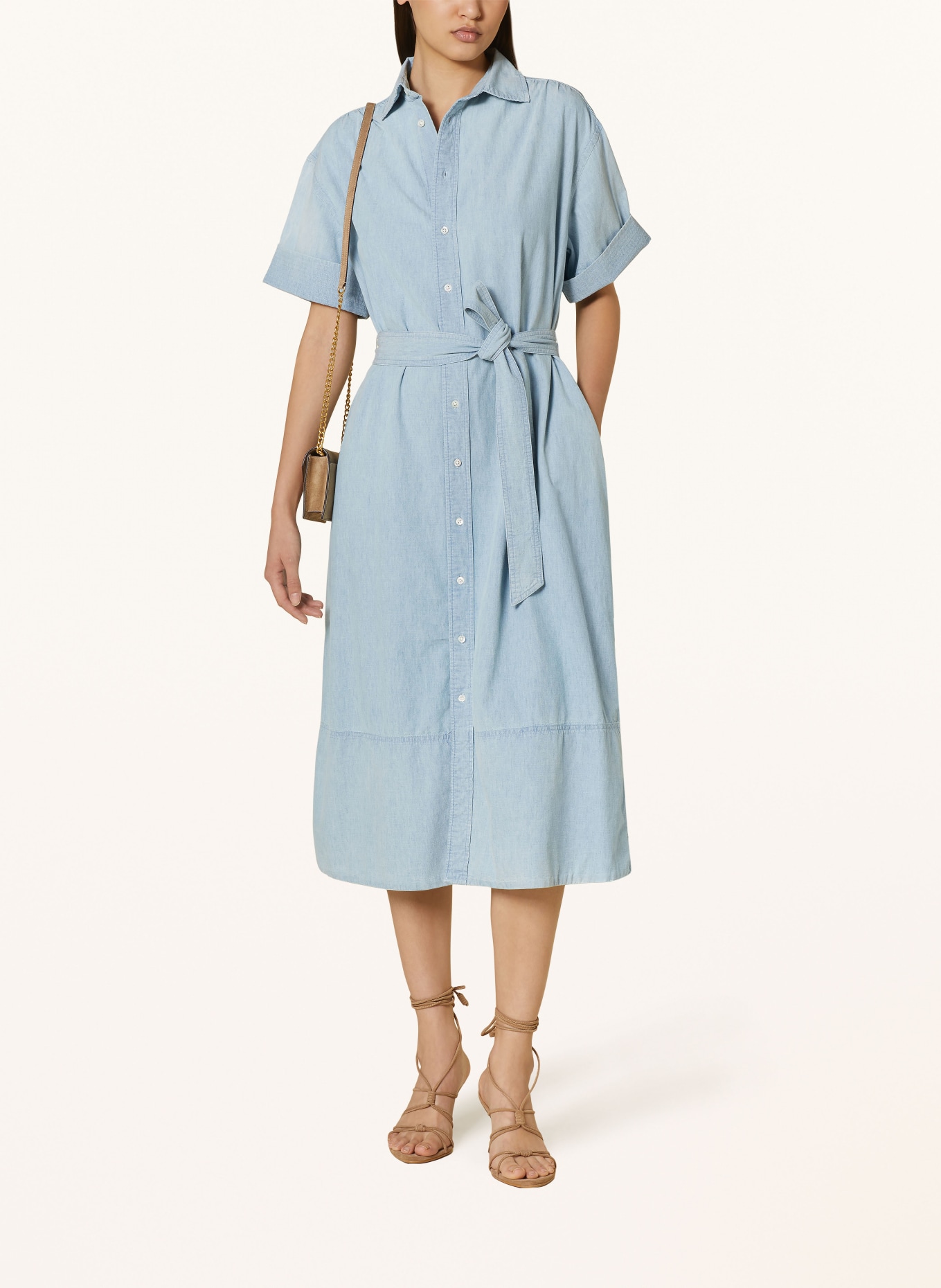 POLO RALPH LAUREN Hemdblusenkleid in Jeansoptik, Farbe: HELLBLAU (Bild 2)