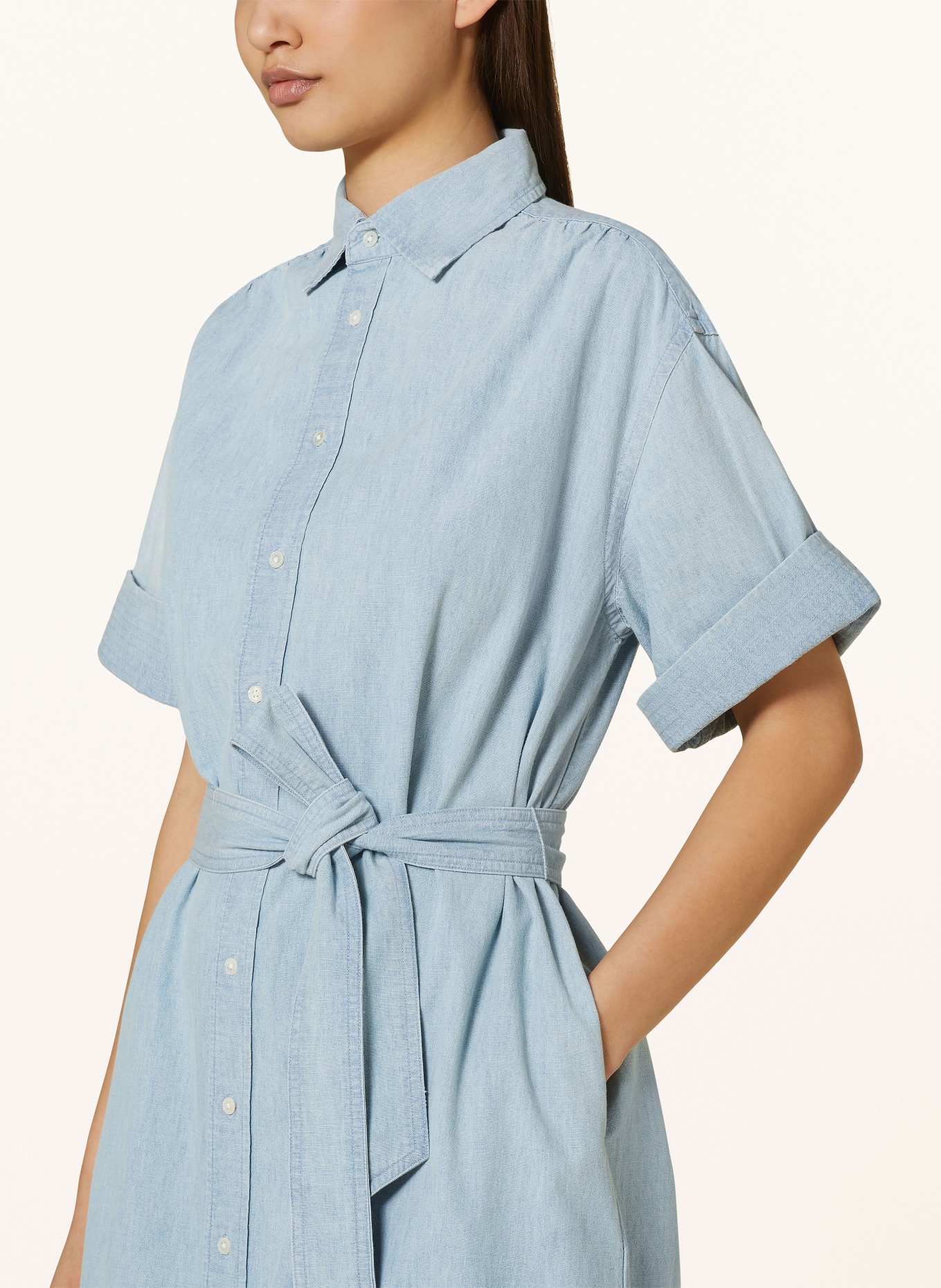 POLO RALPH LAUREN Hemdblusenkleid in Jeansoptik, Farbe: HELLBLAU (Bild 4)