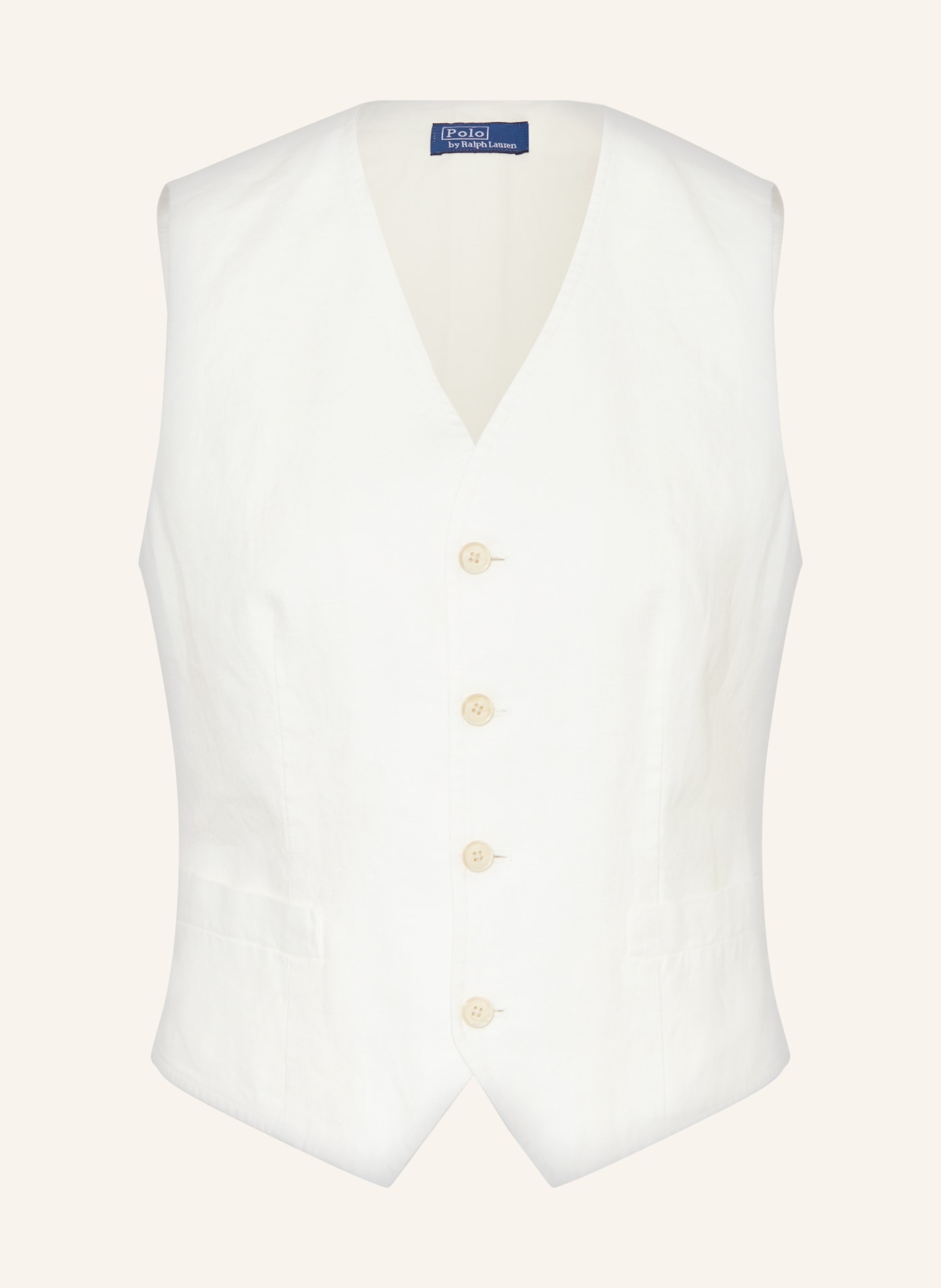 POLO RALPH LAUREN Vest in mixed materials with linen, Color: ECRU (Image 1)