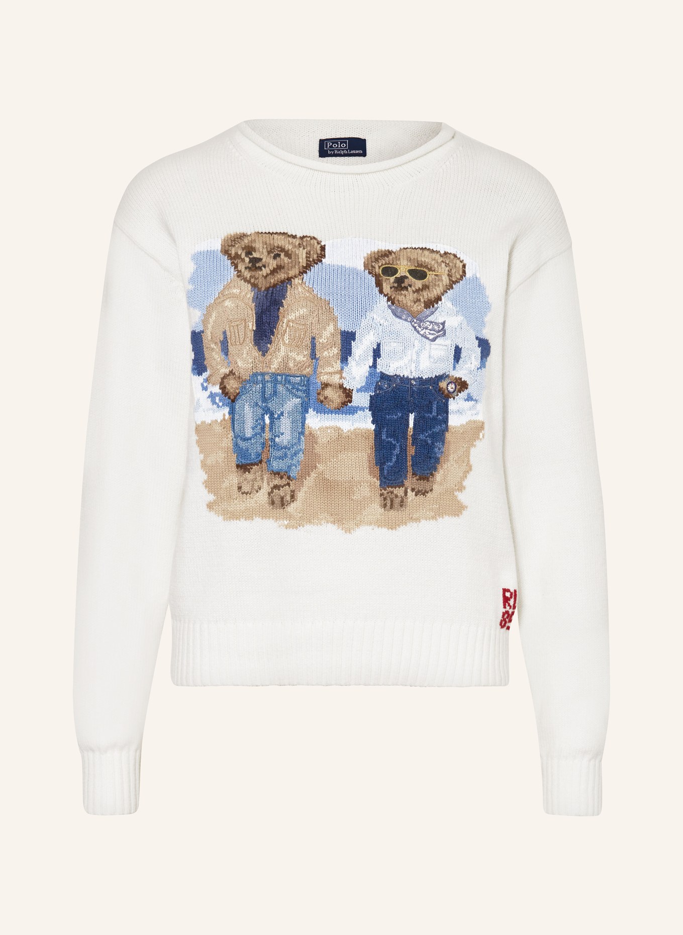 POLO RALPH LAUREN Sweater, Color: WHITE/ BLUE/ BROWN (Image 1)