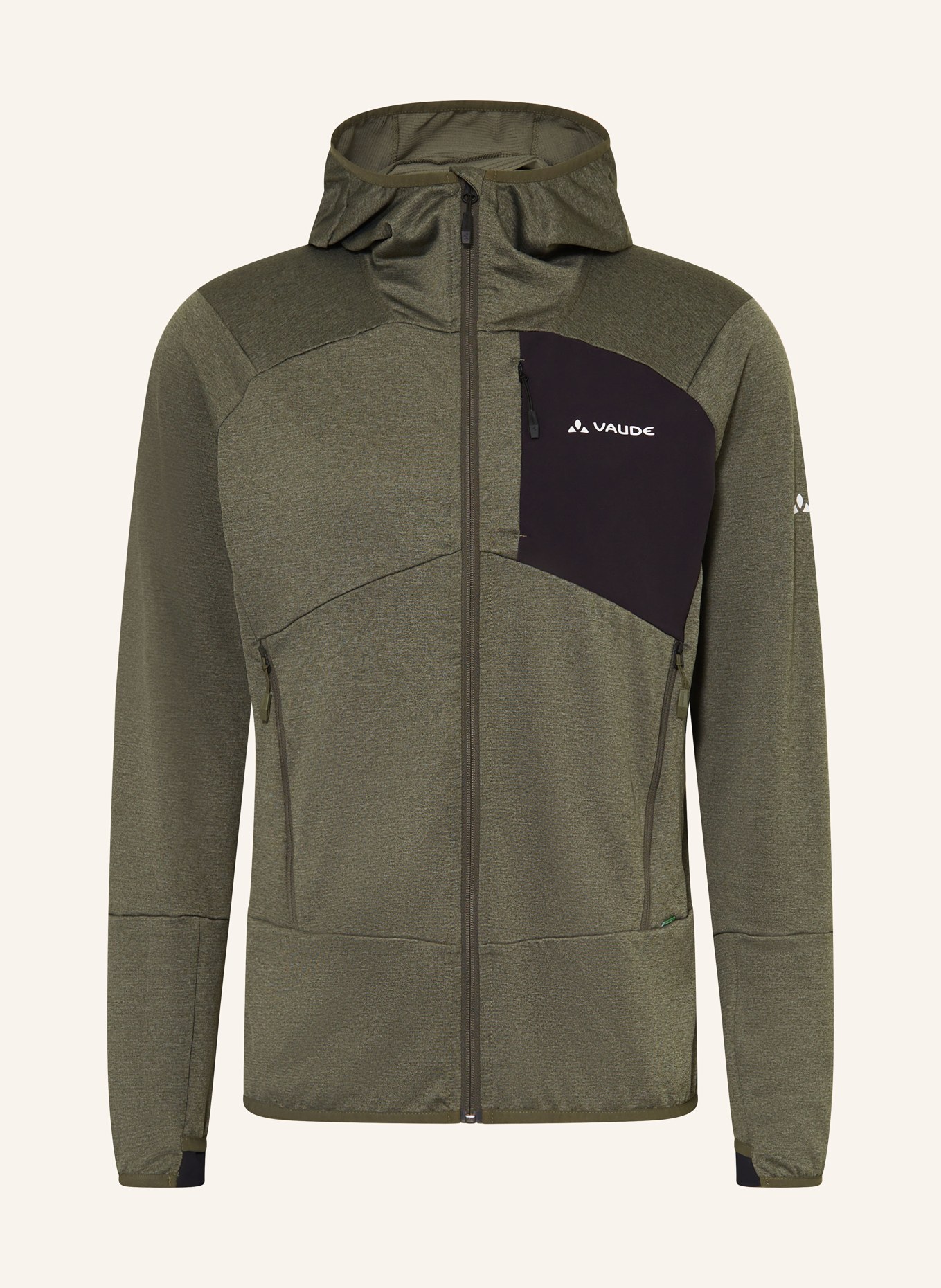 VAUDE Midlayer jacket MONVISO II, Color: GREEN/ BLACK (Image 1)