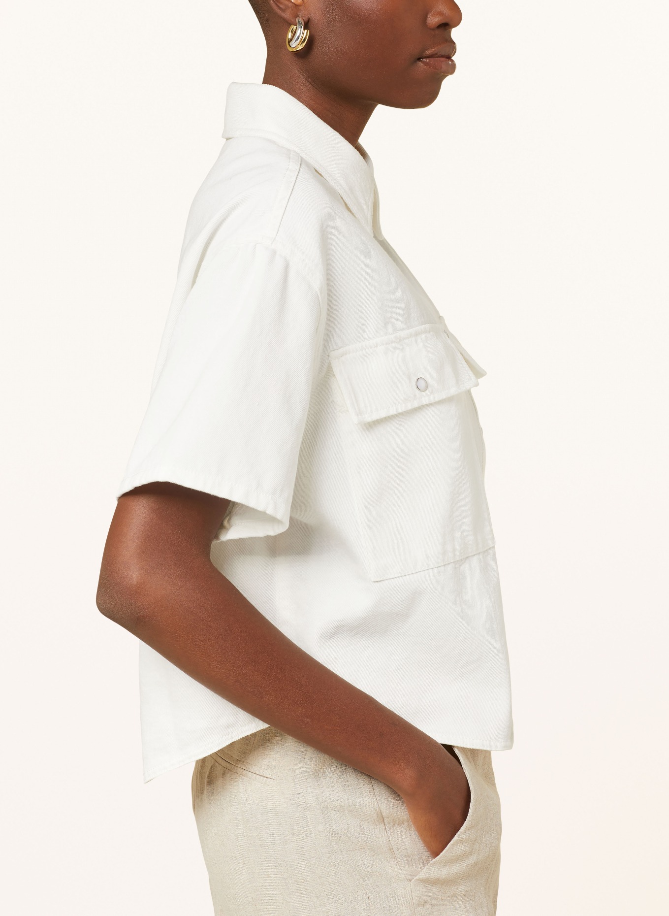 OPUS Denim blouse FERLO, Color: WHITE (Image 4)