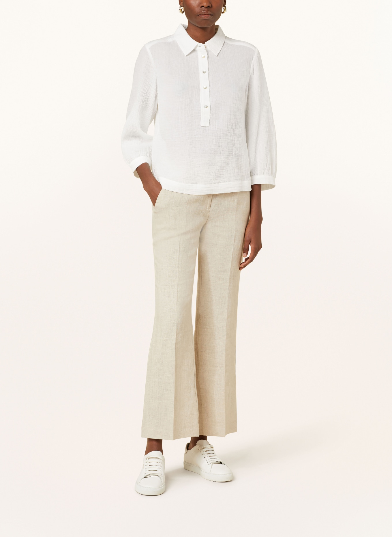 OPUS Shirt blouse FUKIDA with 3/4 sleeves, Color: WHITE (Image 2)