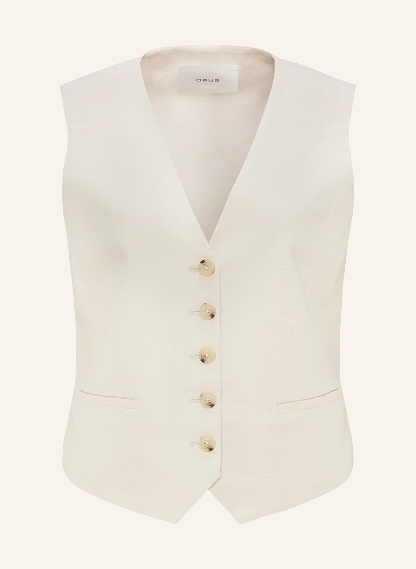 OPUS Blazer vest WALIKA with linen, Color: CREAM (Image 1)