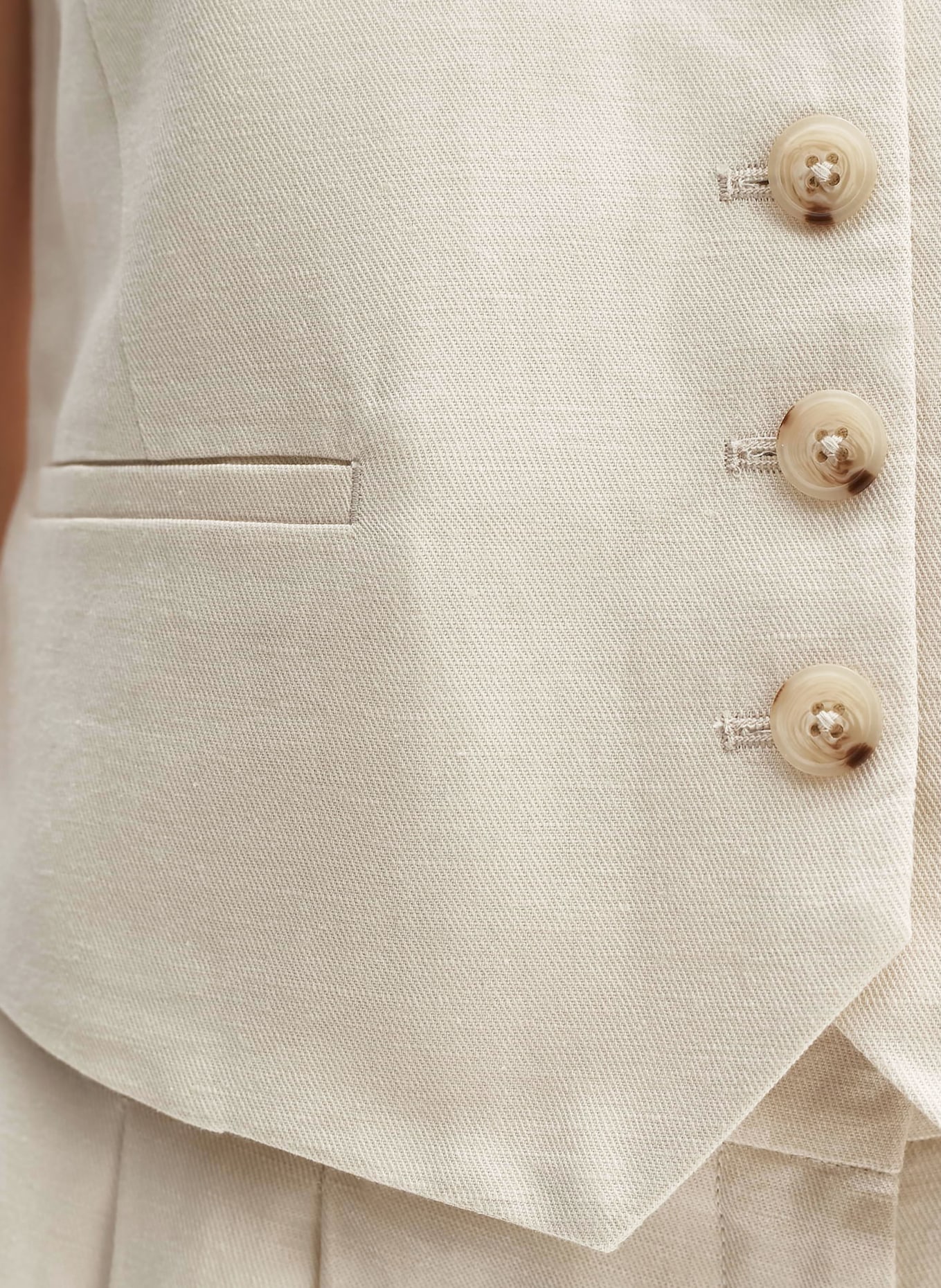 OPUS Blazer vest WALIKA with linen, Color: CREAM (Image 4)