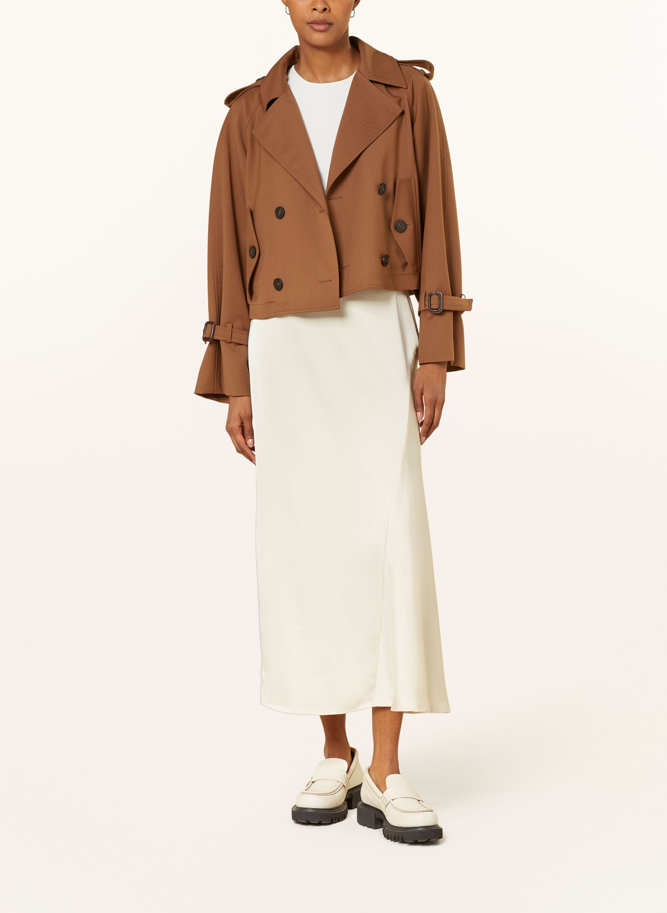 WEEKEND Max Mara Satin skirt AIA, Color: ECRU (Image 2)