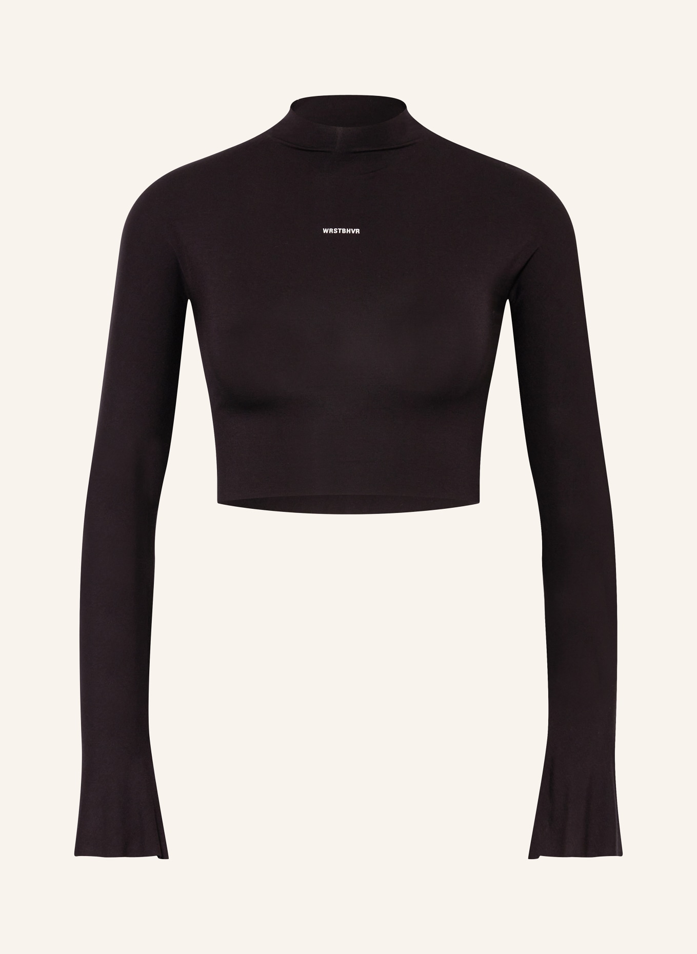 WRSTBHVR Cropped long sleeve shirt LIBY, Color: BLACK (Image 1)