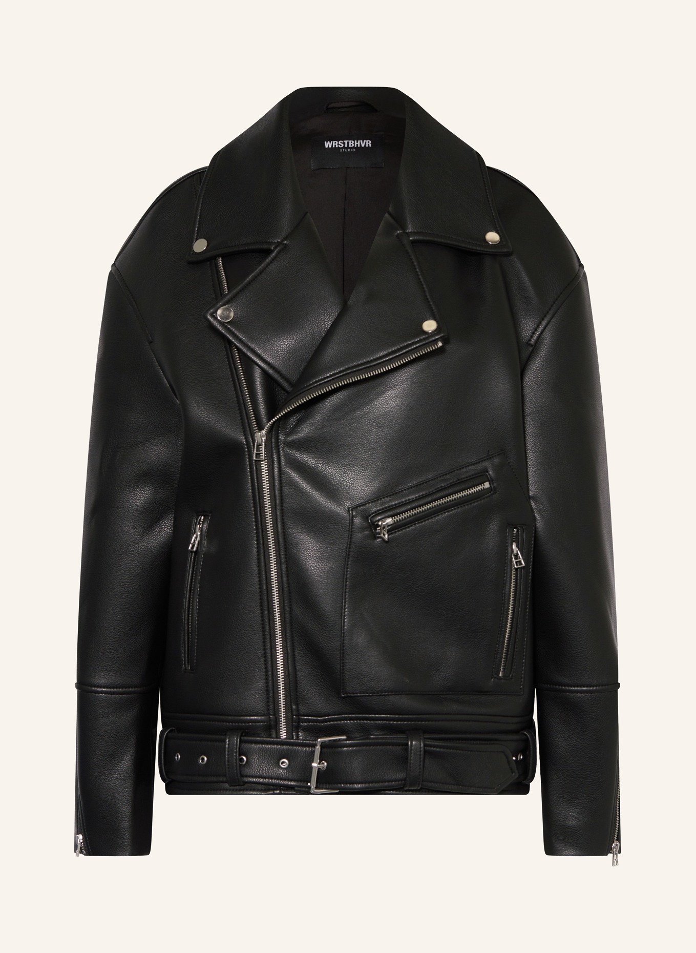 WRSTBHVR Oversized jacket LANGY in leather look, Color: BLACK (Image 1)
