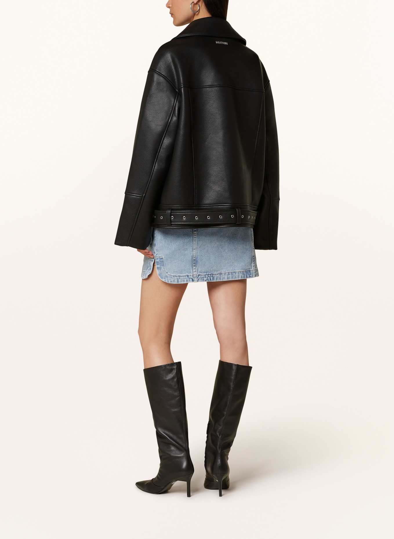 WRSTBHVR Oversized jacket LANGY in leather look, Color: BLACK (Image 3)