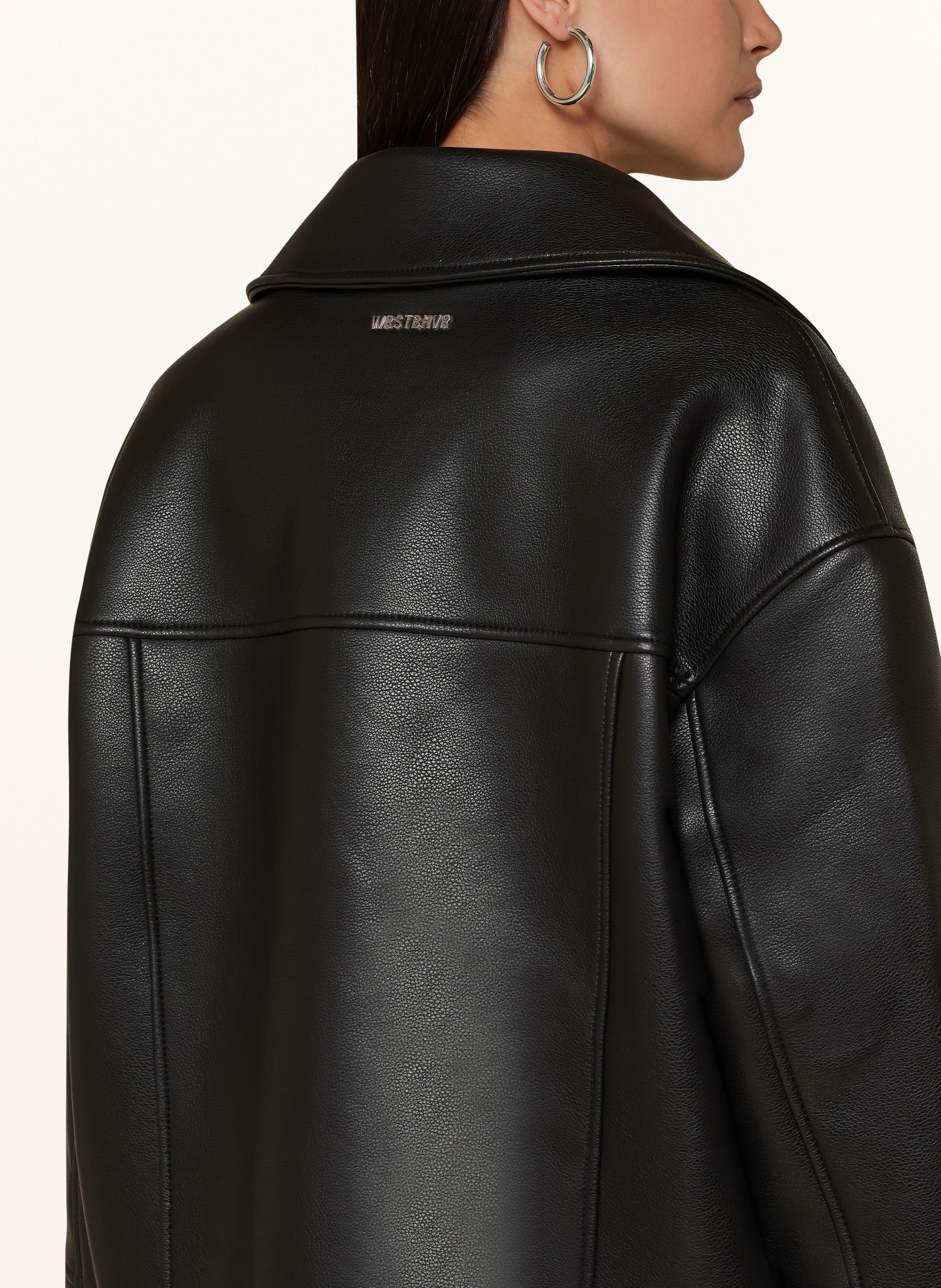 WRSTBHVR Oversized jacket LANGY in leather look, Color: BLACK (Image 5)