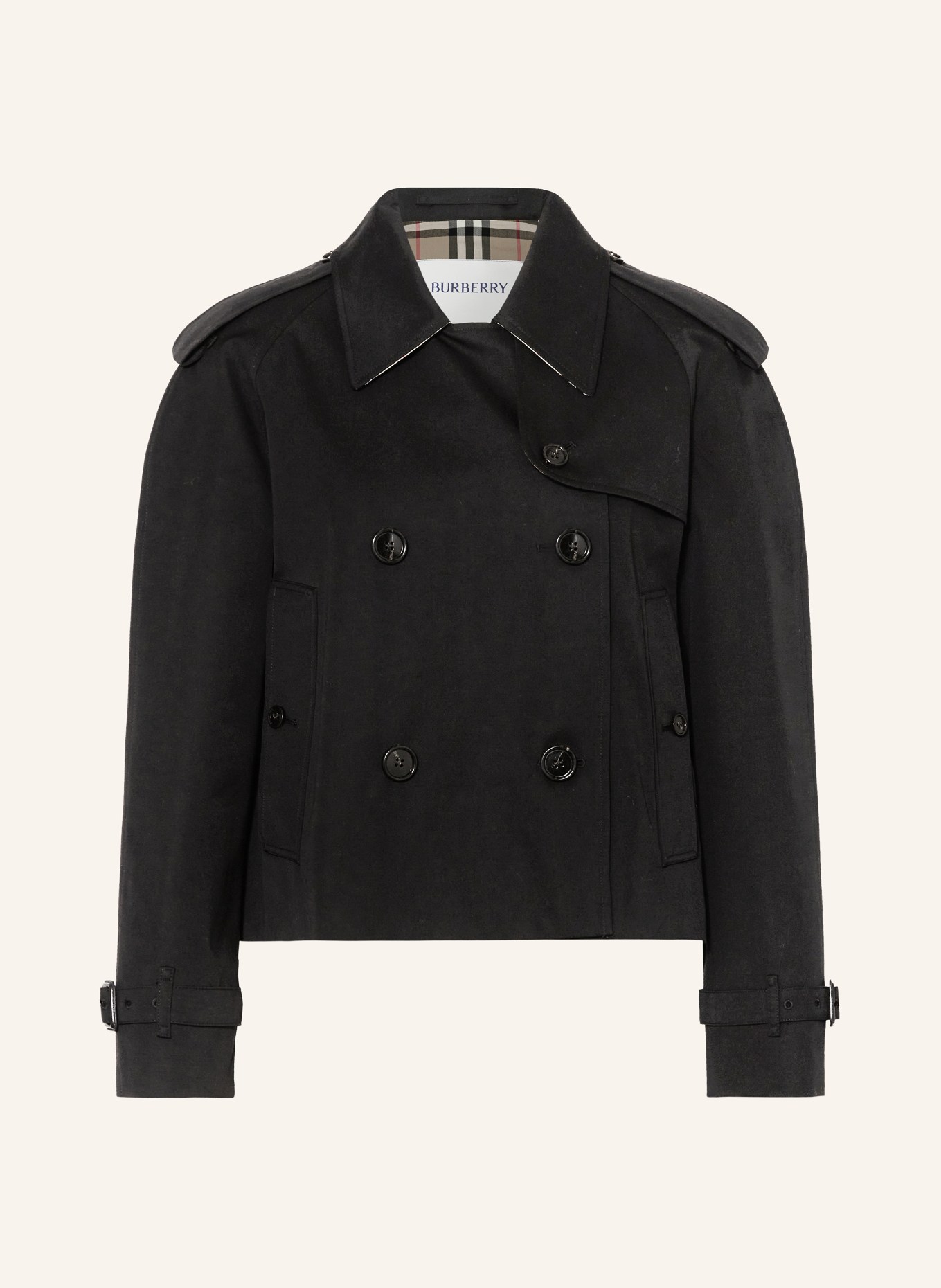 BURBERRY Cropped trench coat HALTYE, Color: BLACK (Image 1)