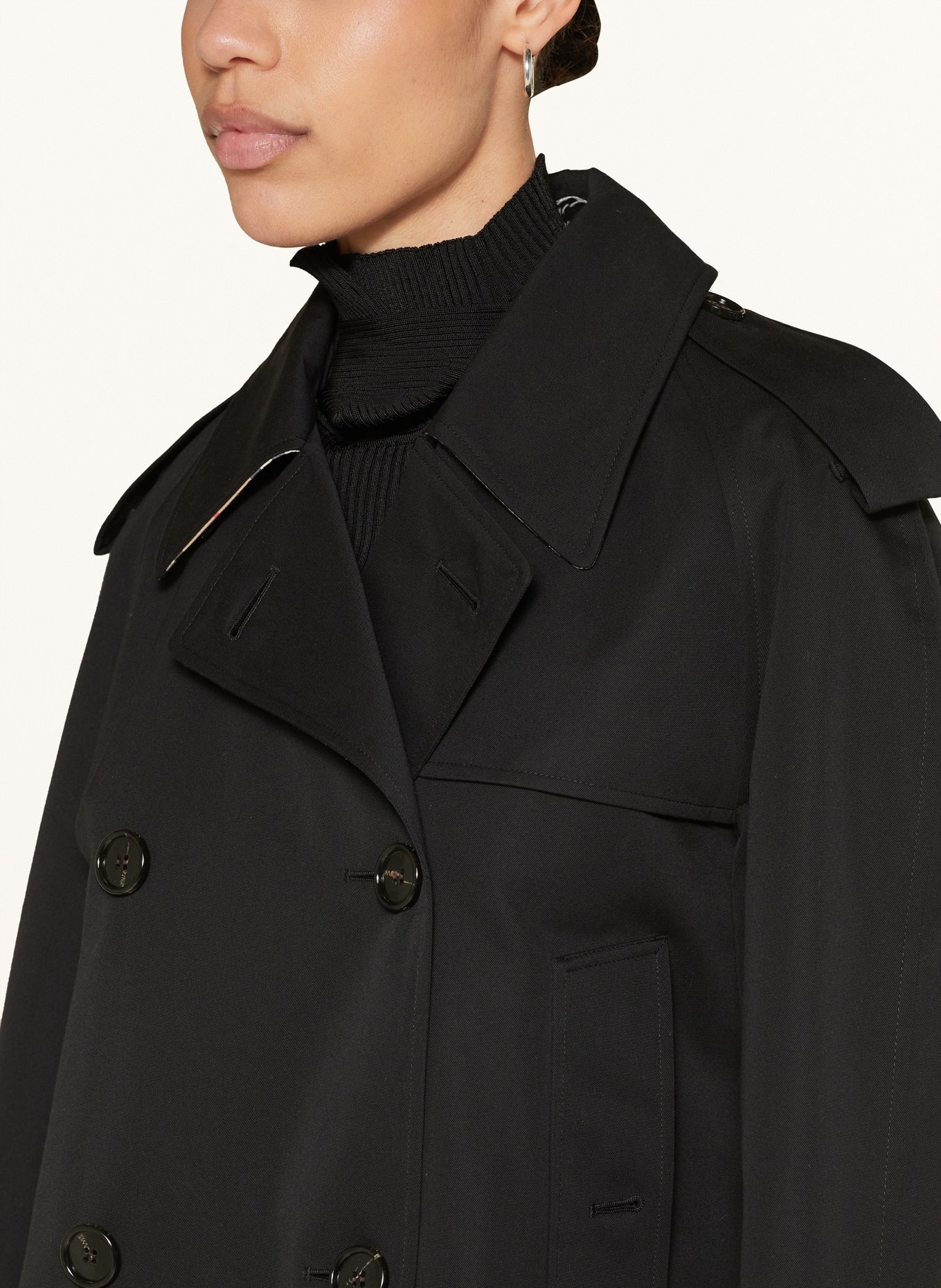 BURBERRY Cropped trench coat HALTYE, Color: BLACK (Image 4)