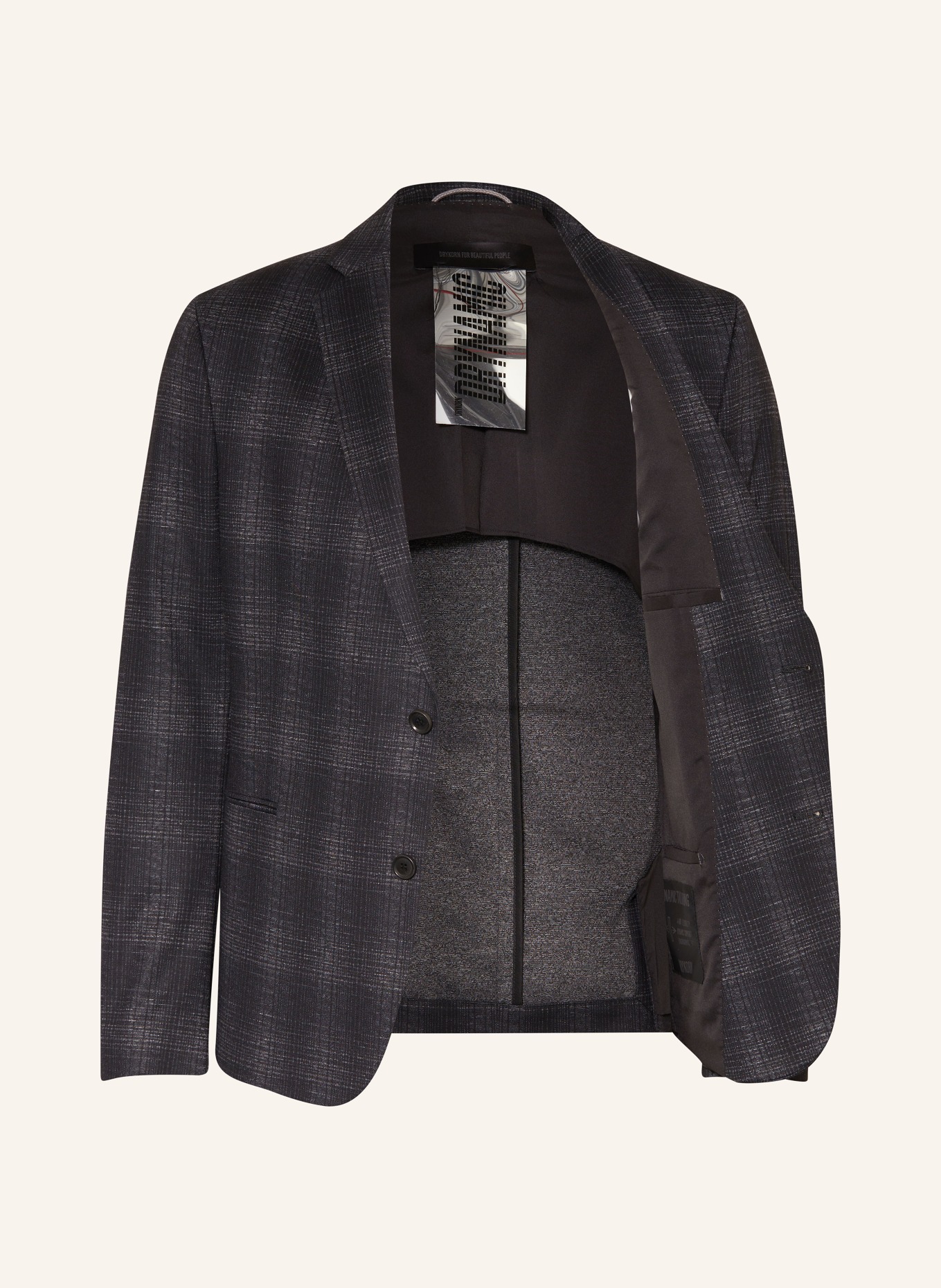 DRYKORN Anzugsakko HURLEY Ergonomic Fit: SCHWARZ/ DUNKELGRAU