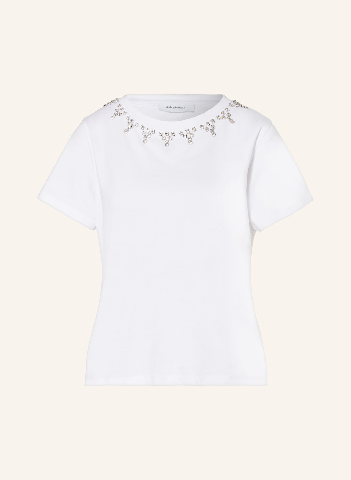 darling harbour T-shirt with decorative gems, Color: WEISS (Image 1)