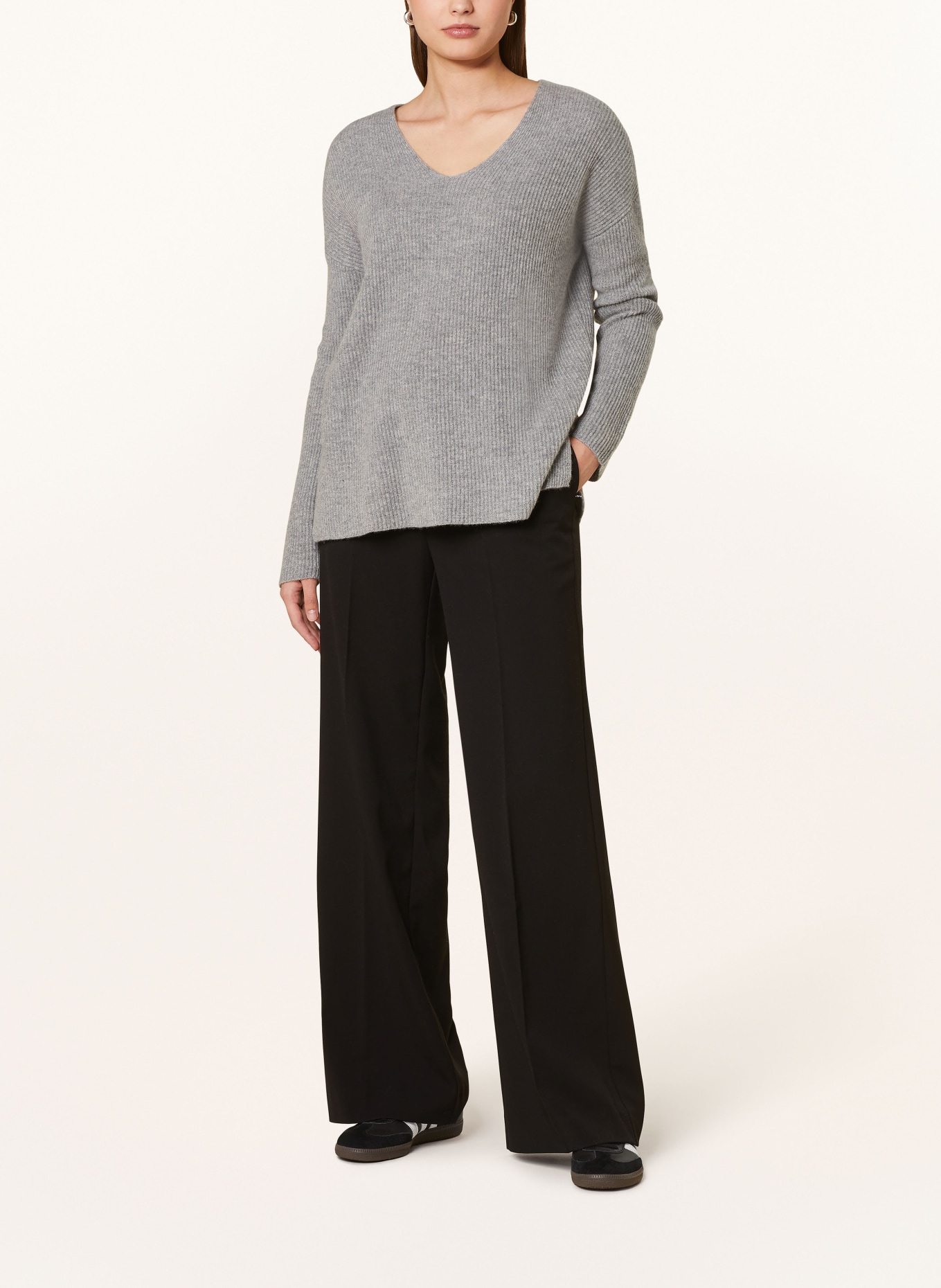 darling harbour Cashmere sweater: GRAU MELANGE