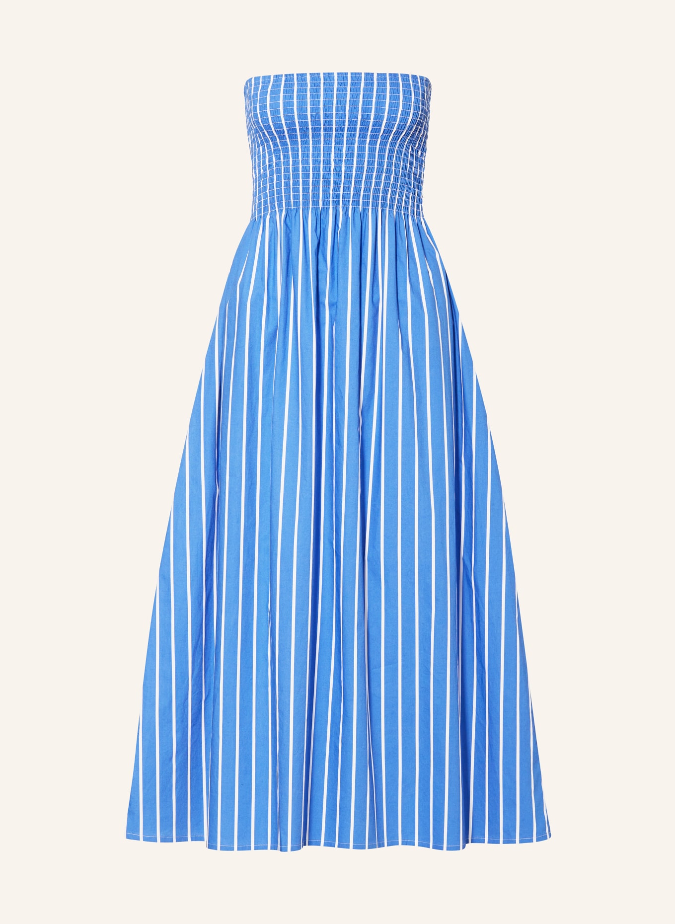 FAITHFULL THE BRAND Off-shoulder dress MADELLA, Color: WHITE/ BLUE (Image 1)