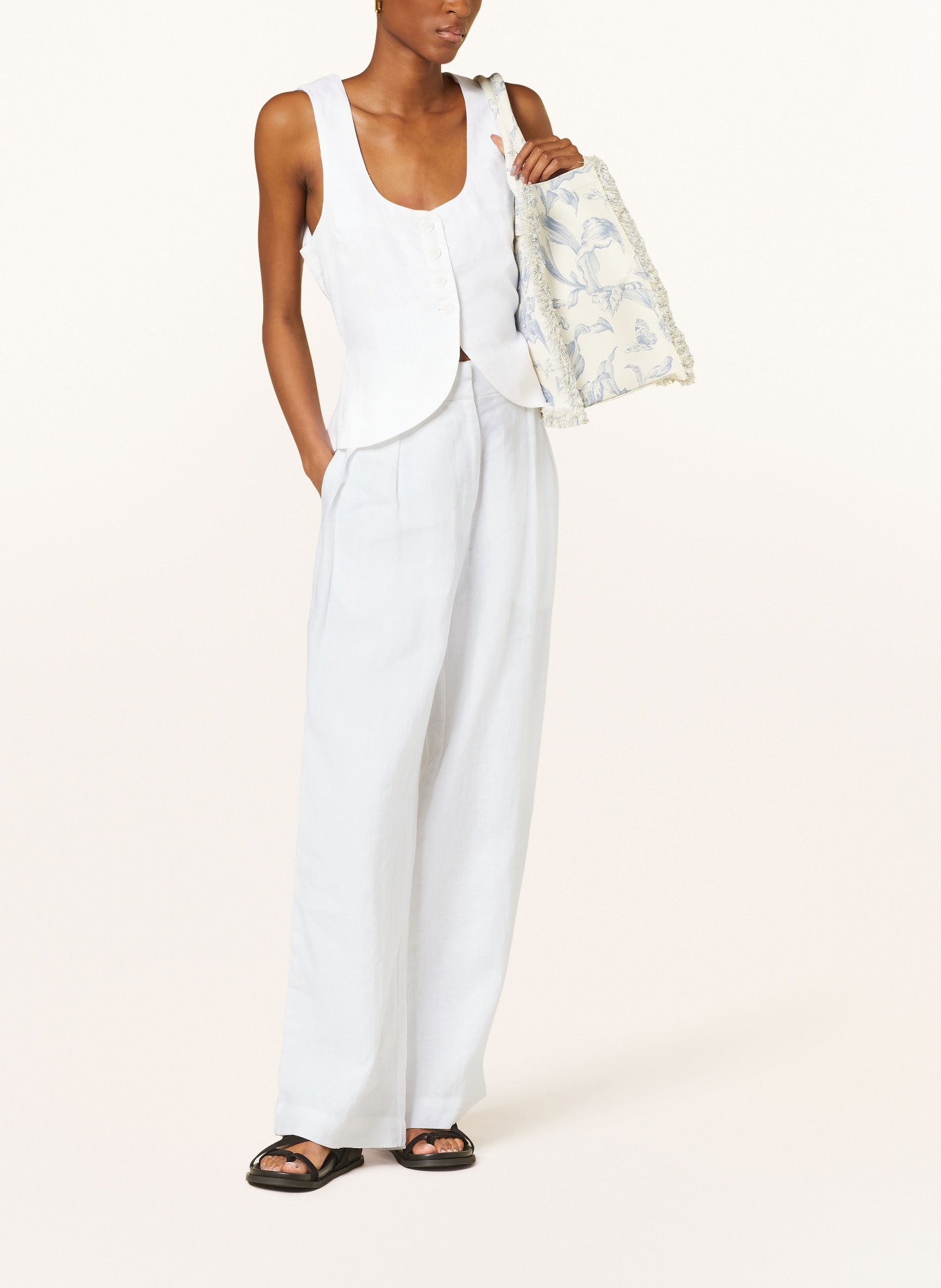 FAITHFULL THE BRAND Wide leg trousers DUOMO in linen, Color: WHITE (Image 2)