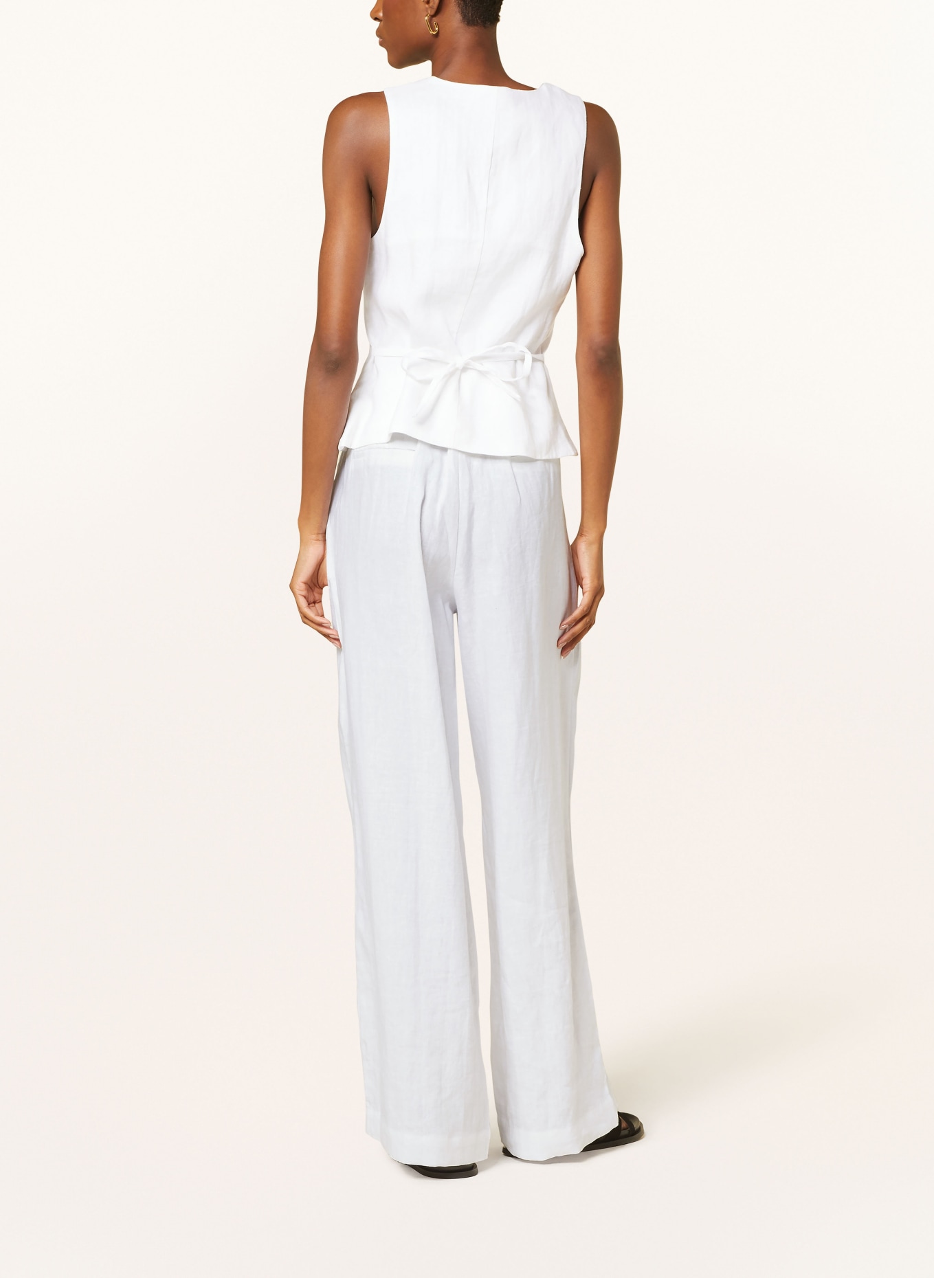 FAITHFULL THE BRAND Wide leg trousers DUOMO in linen, Color: WHITE (Image 3)